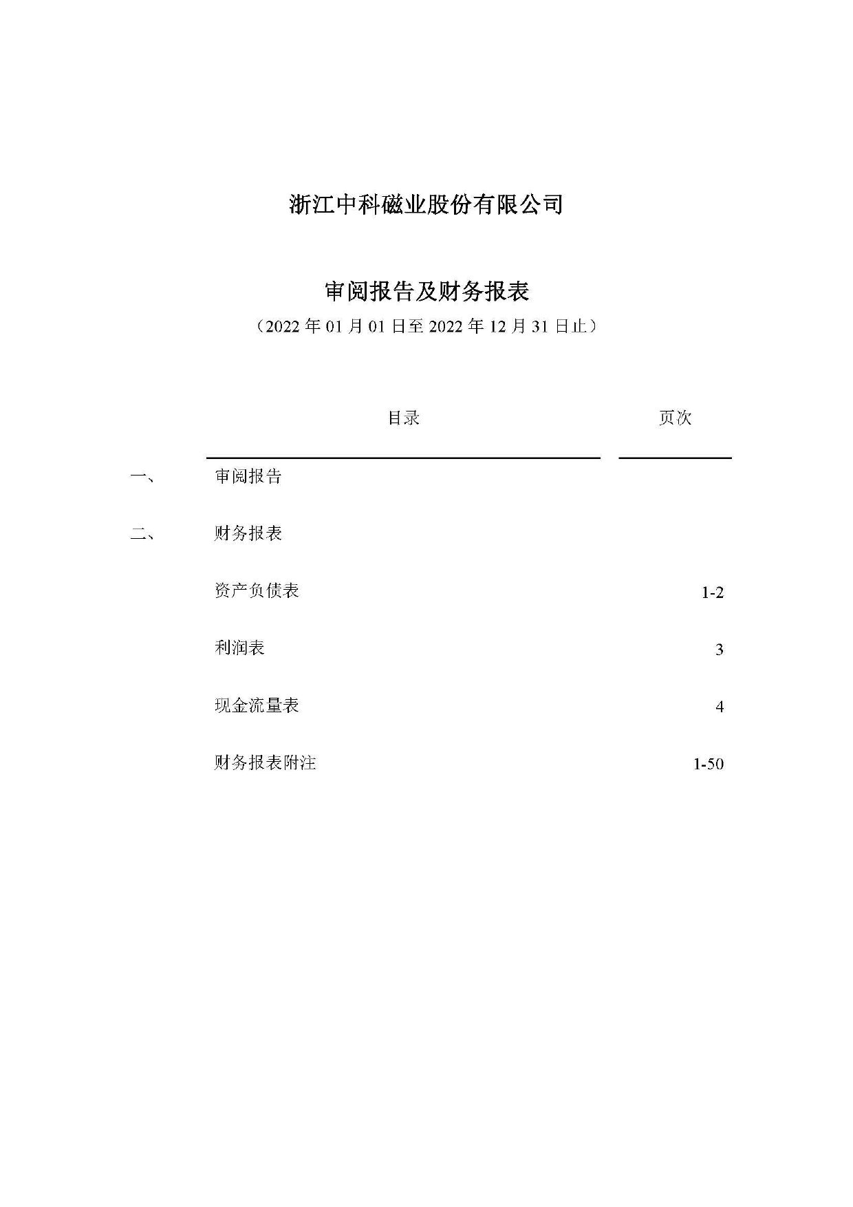 中科磁业：公司财务报表及审阅报告（2022年1月-12月）_第2页