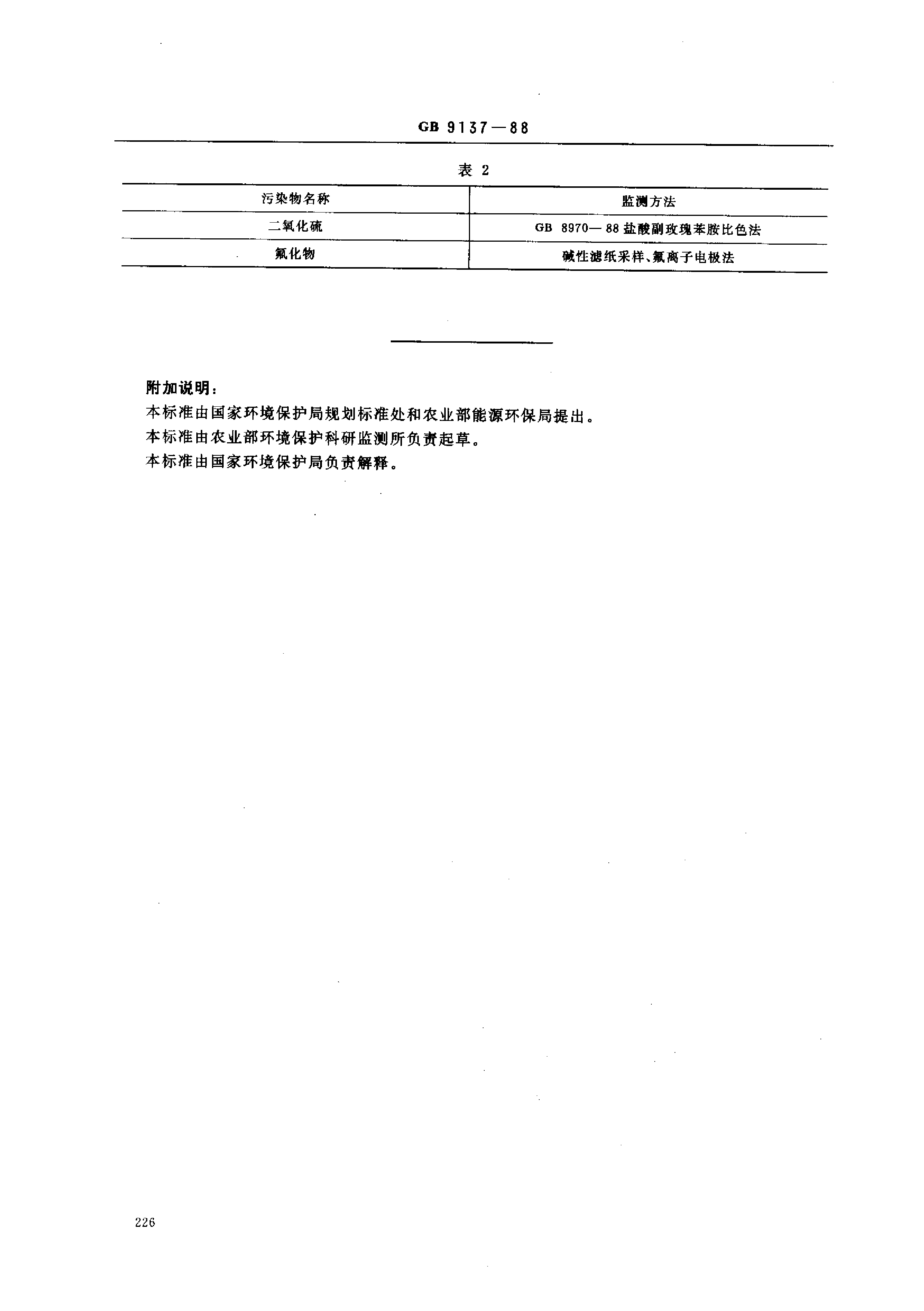 GB 9137-1988 保护农作物的大气污染物最高允许浓度_第3页