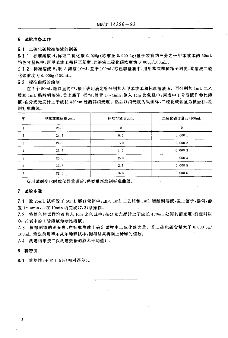 GB-T 14326-1993 苯中二硫化碳含量的测定方法_第3页