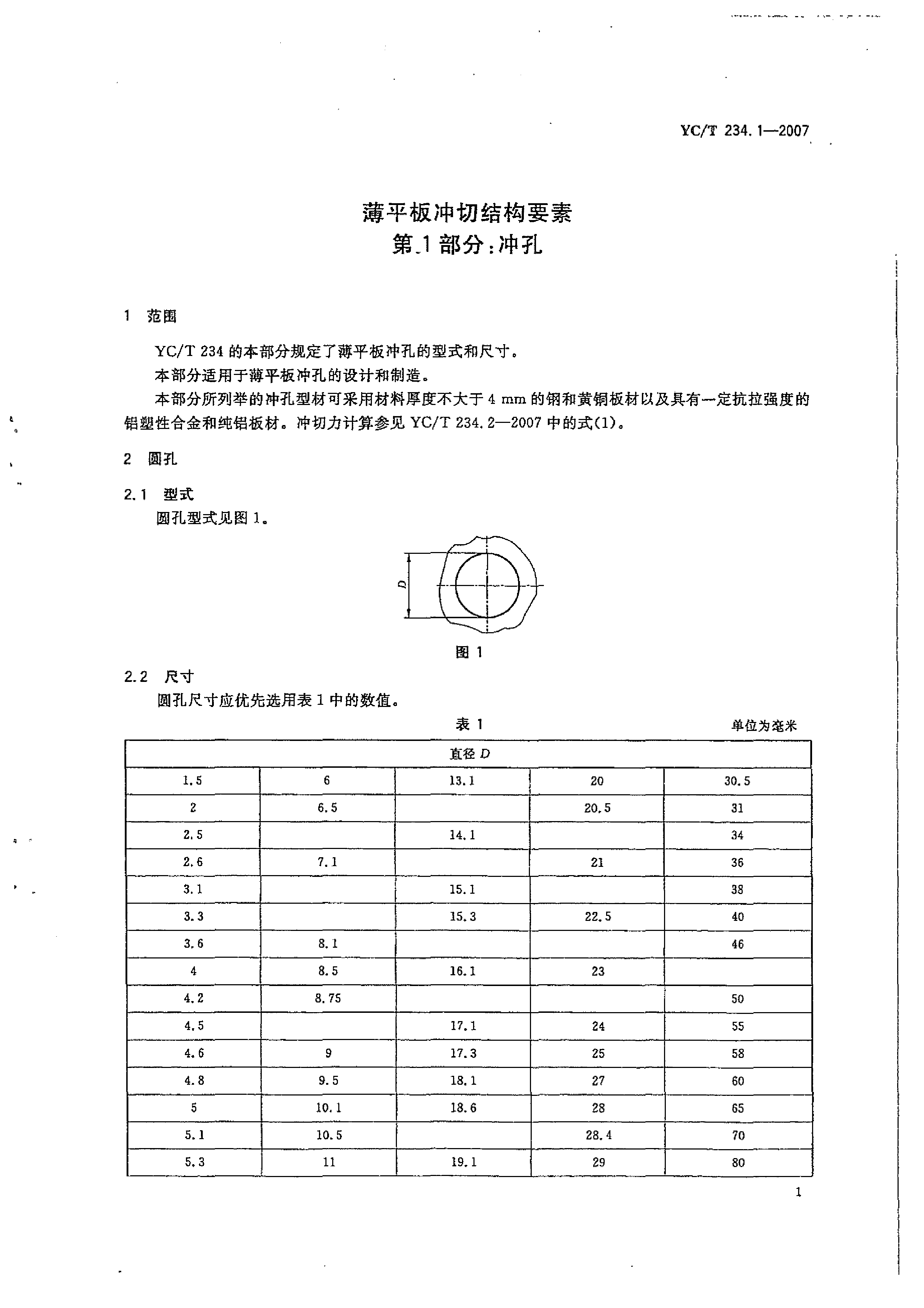 YCT 234.1-2007 薄平板冲切结构要素 第1部分：冲孔_第3页