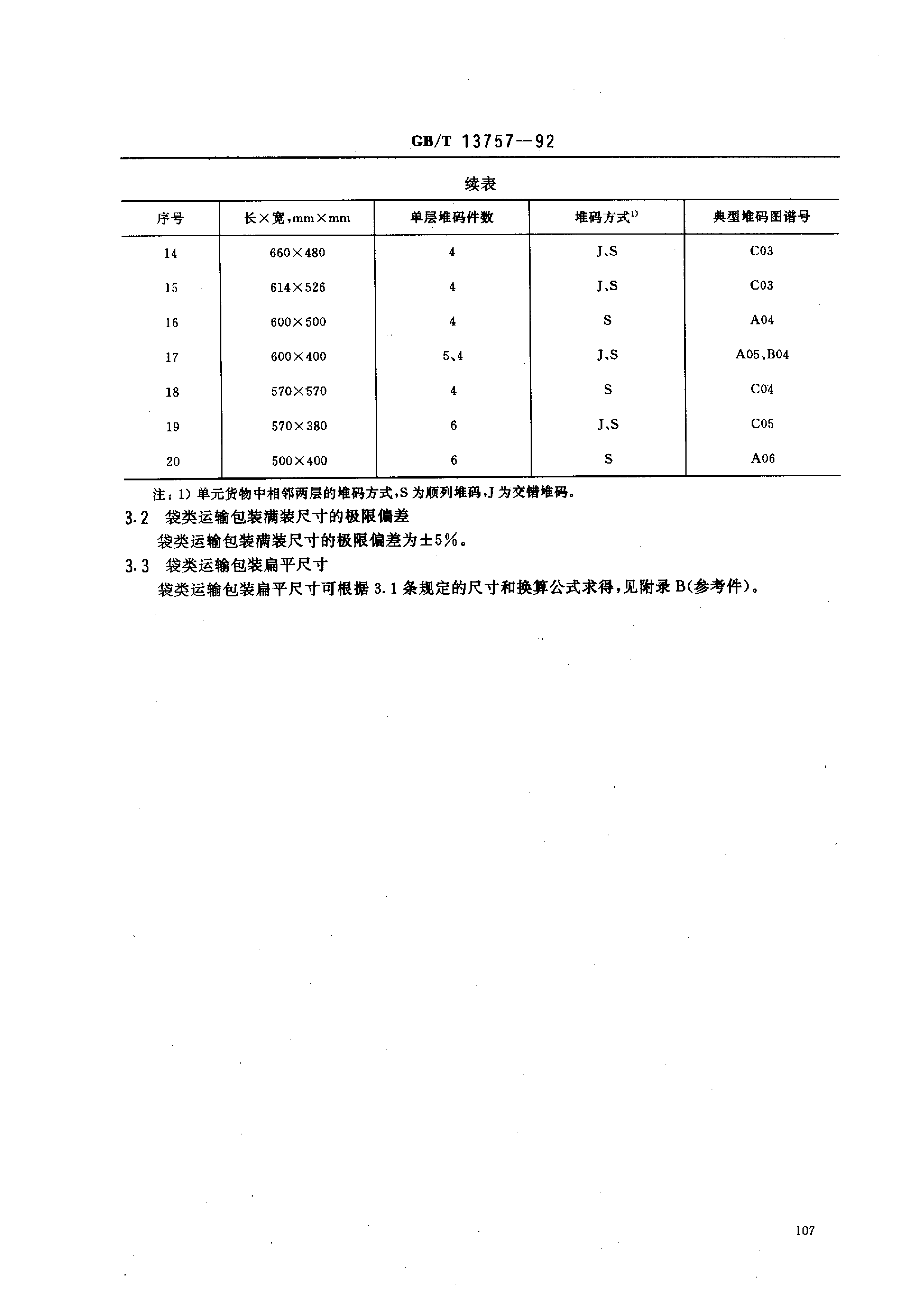 GB_T 13757-1992 袋类运输包装尺寸系列_第2页