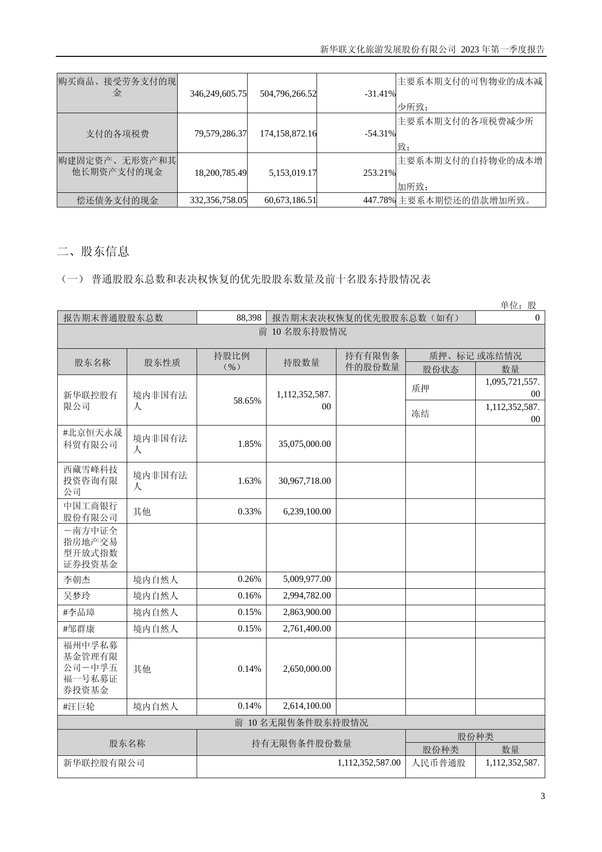新华联：2023年一季度报告_第3页
