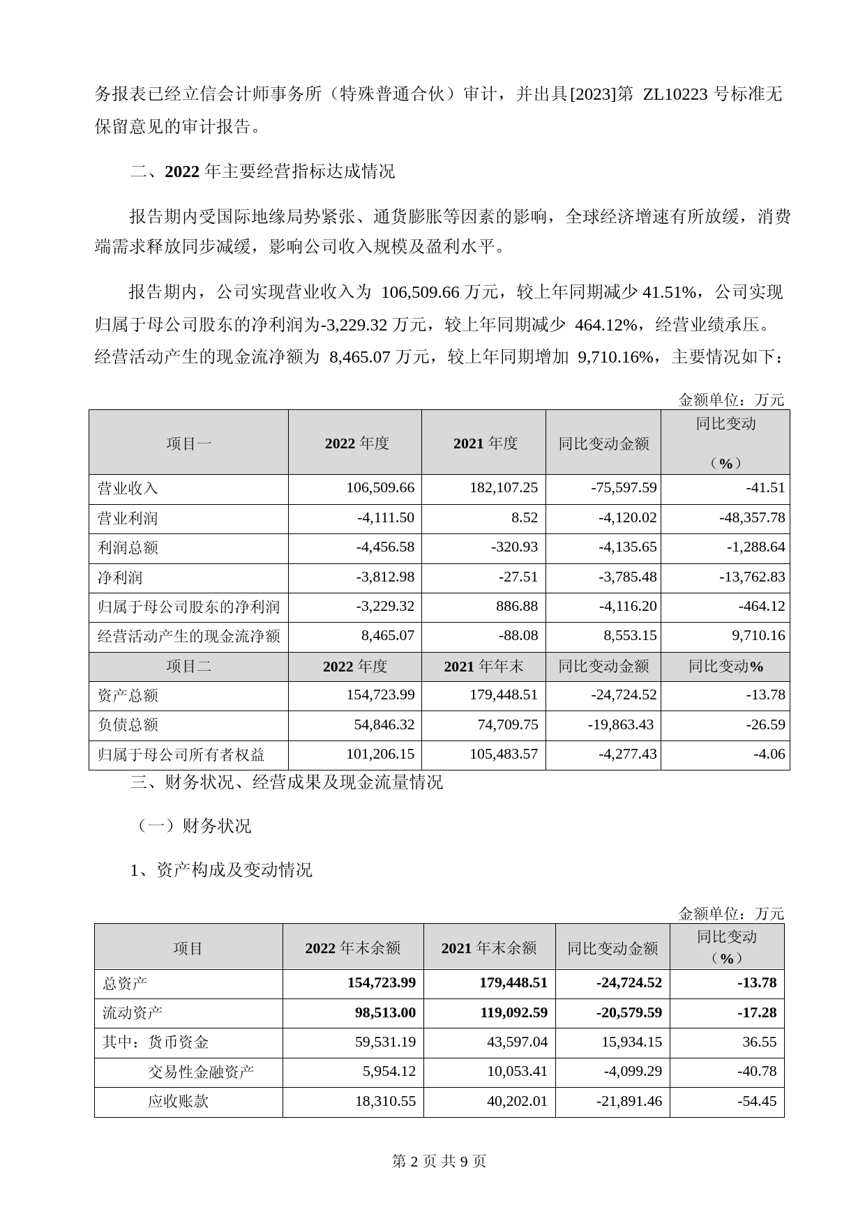 乐心医疗：2022年年度财务报告_第2页