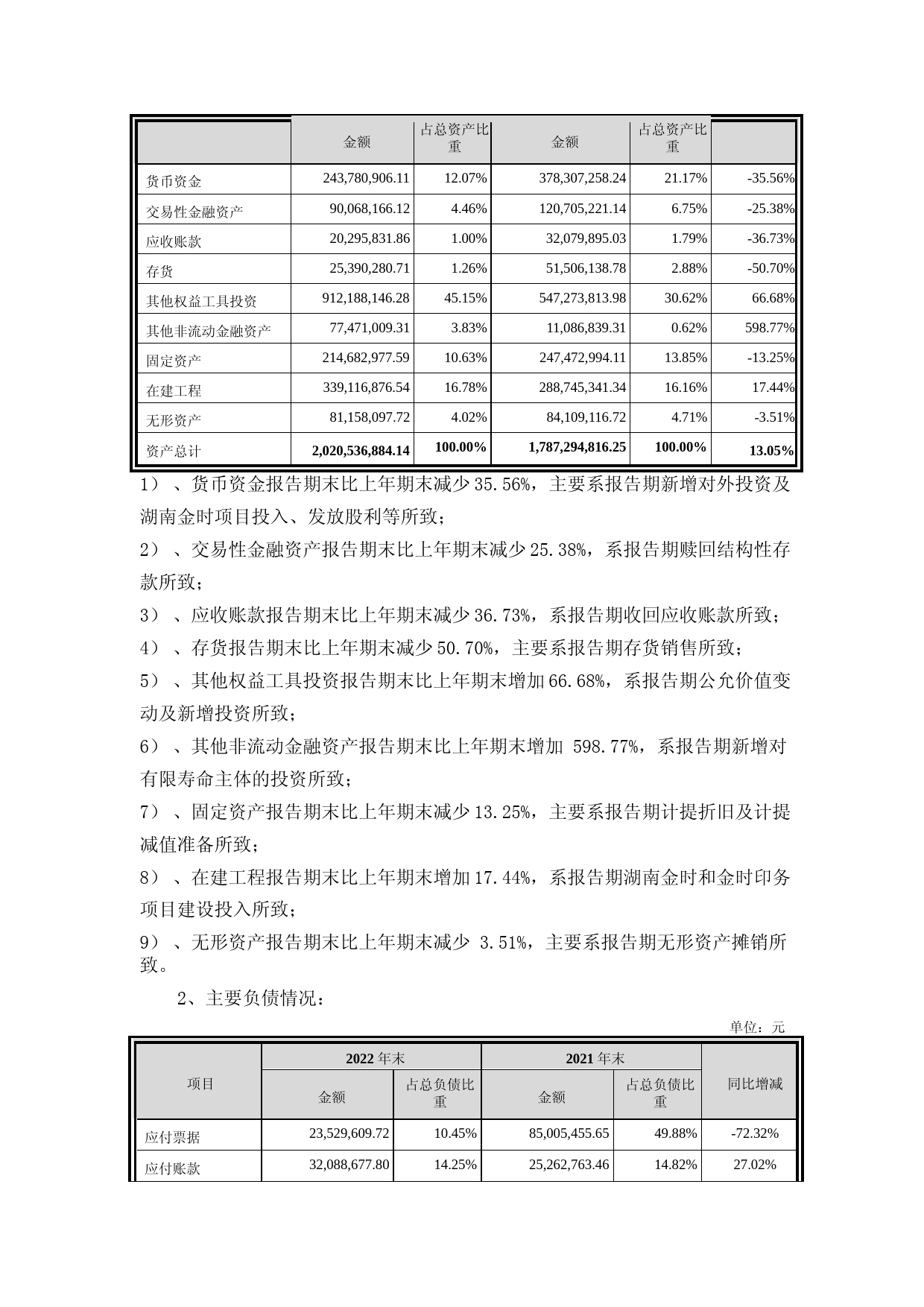 金时科技：2022年年度财务报告_第2页