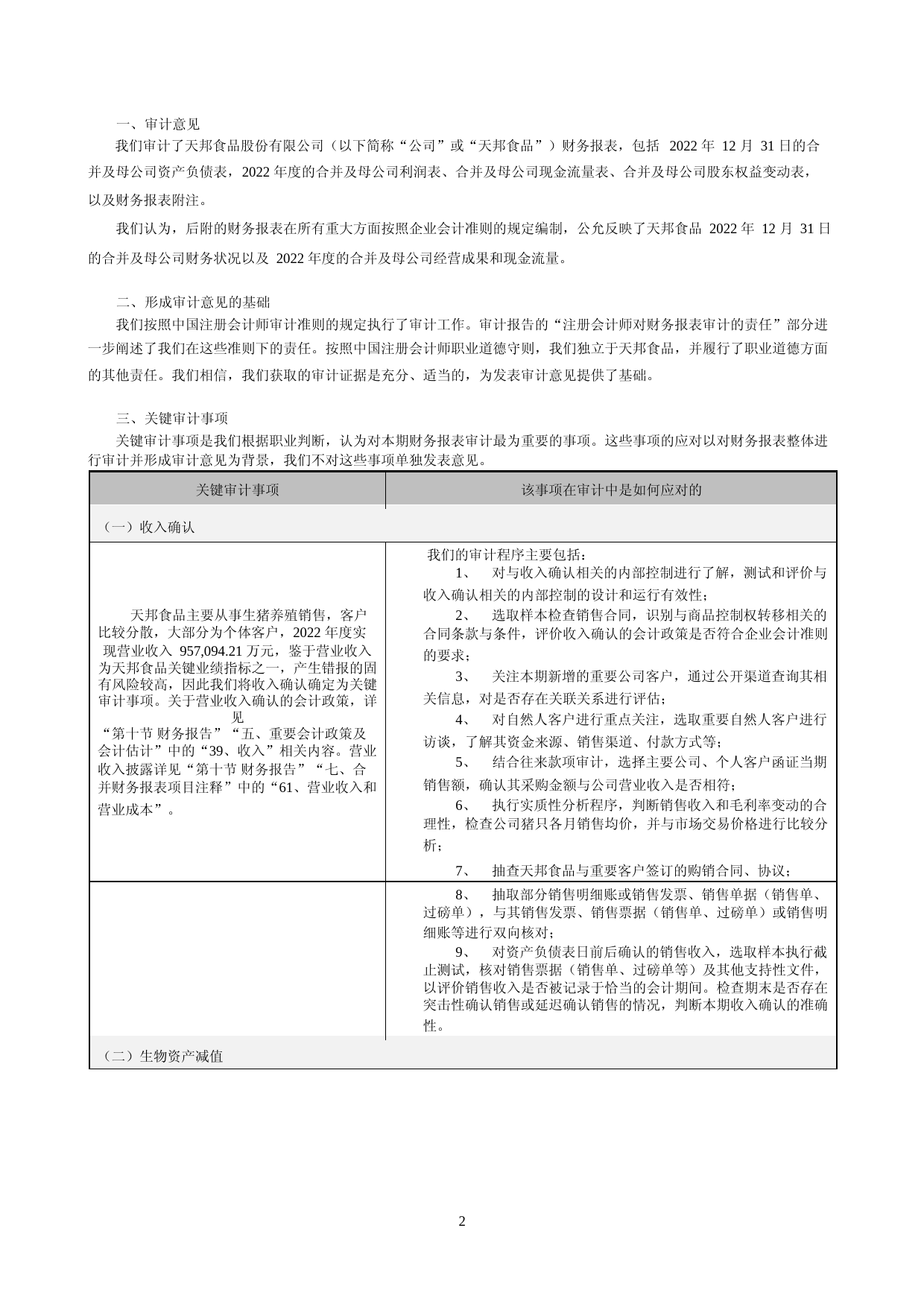 天邦食品：2022年年度财务报告_第2页