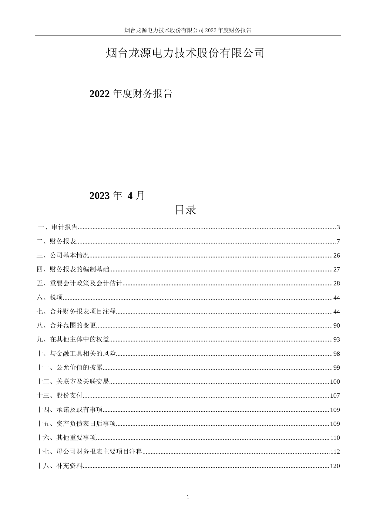 龙源技术：2022年年度财务报告_第1页