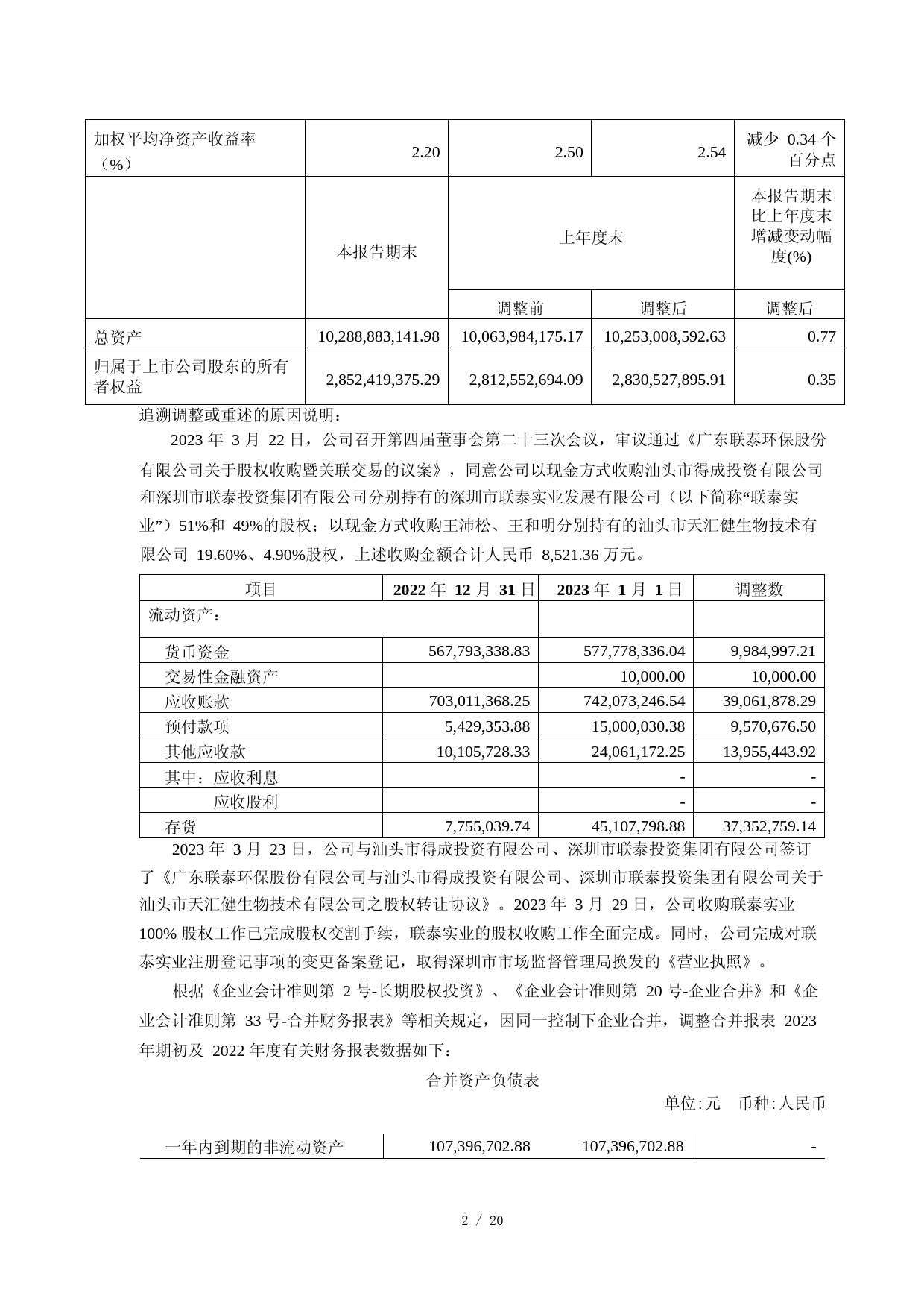 联泰环保：广东联泰环保股份有限公司2023年第一季度报告_第2页