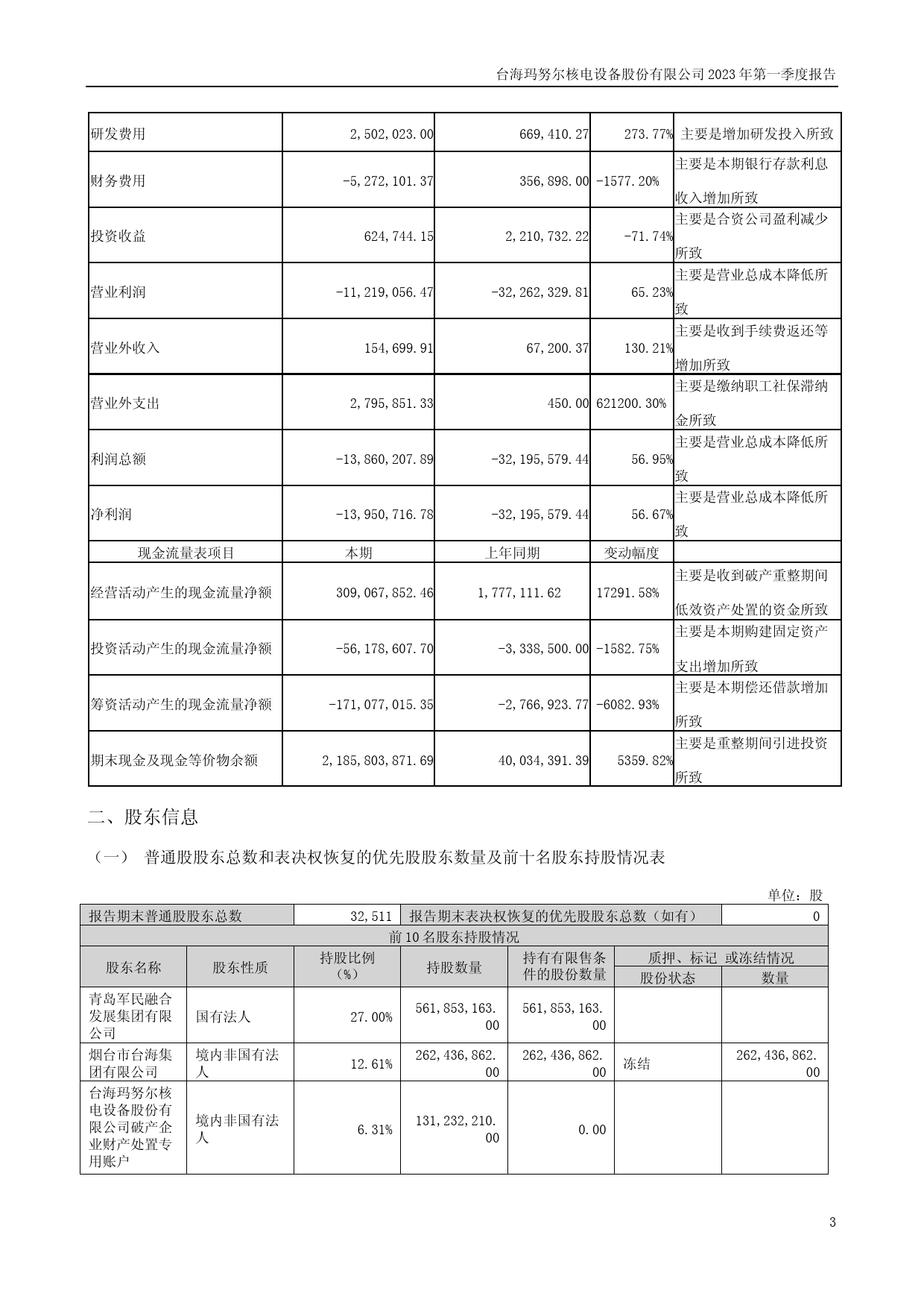 _ST海核：2023年一季度报告_第3页