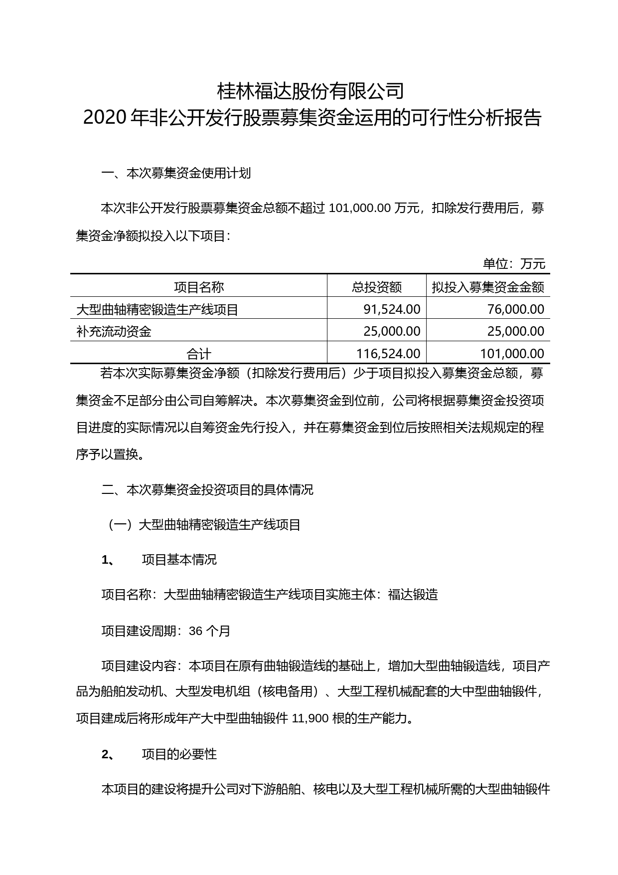 福达股份：2020年非公开发行股票募集资金运用的可行性分析报告_第1页