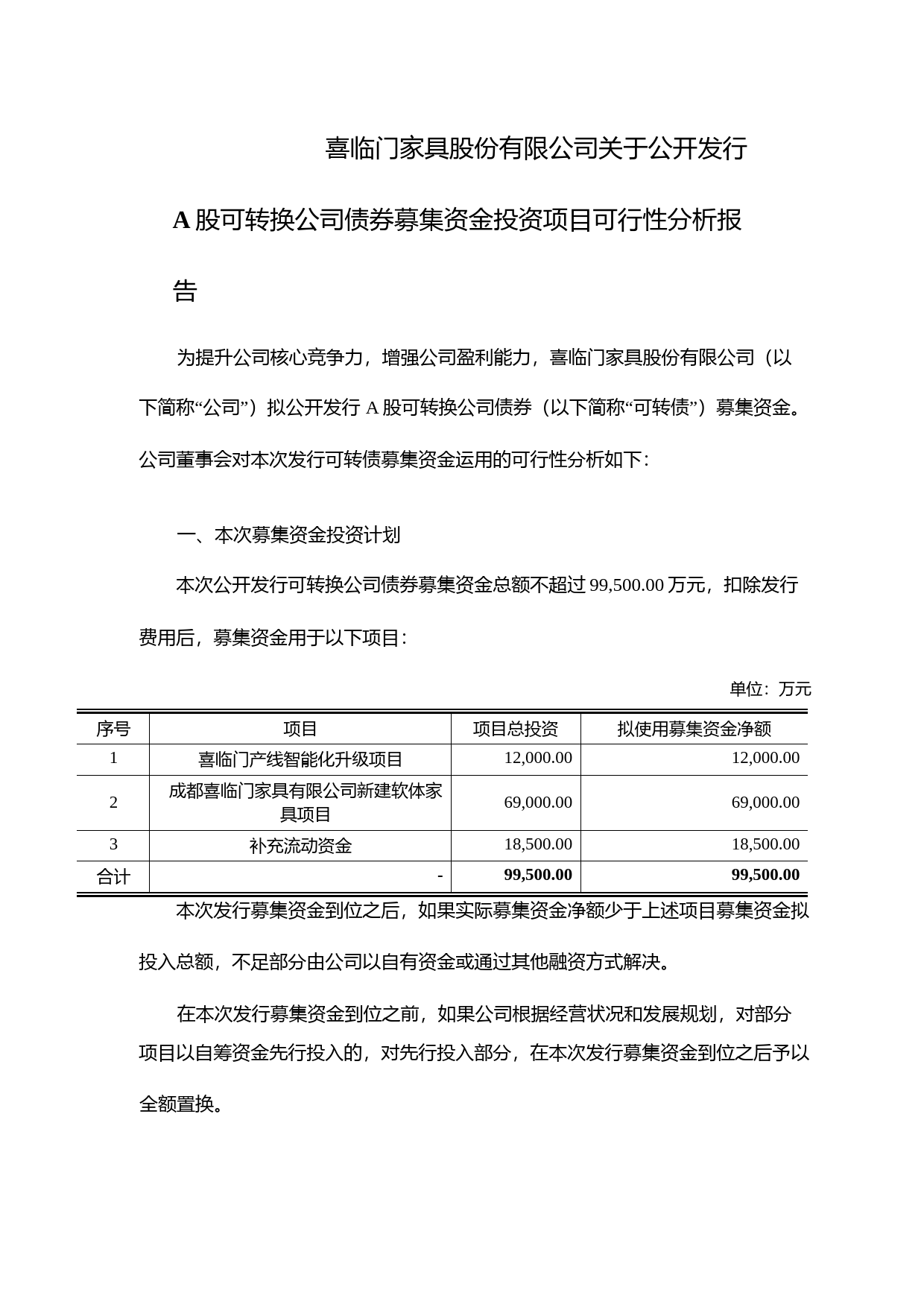 喜临门：关于公开发行A股可转换公司债券募集资金投资项目可行性分析报告（2017）_第1页