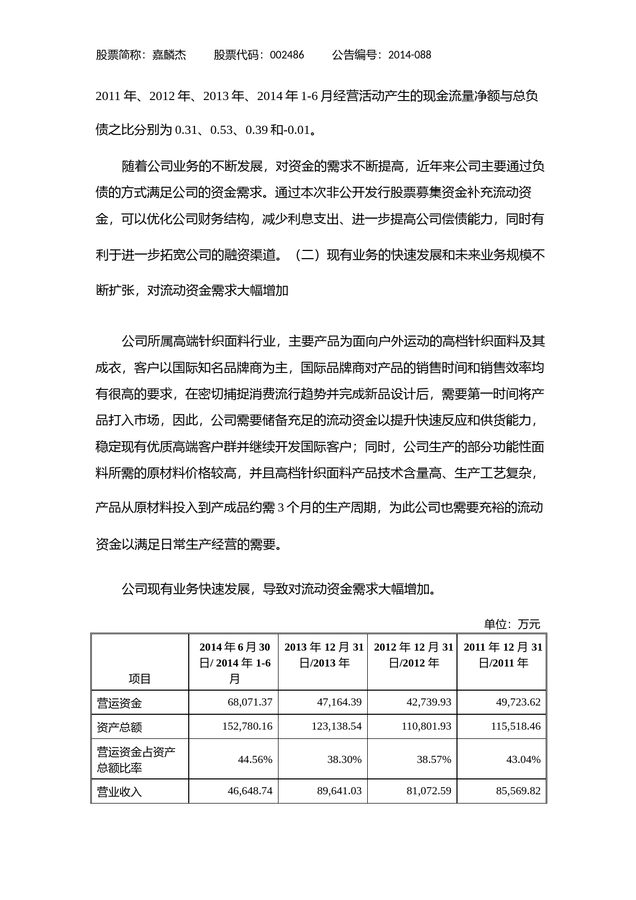 嘉麟杰：非公开发行股票募集资金使用可行性分析报告（2014）_第2页
