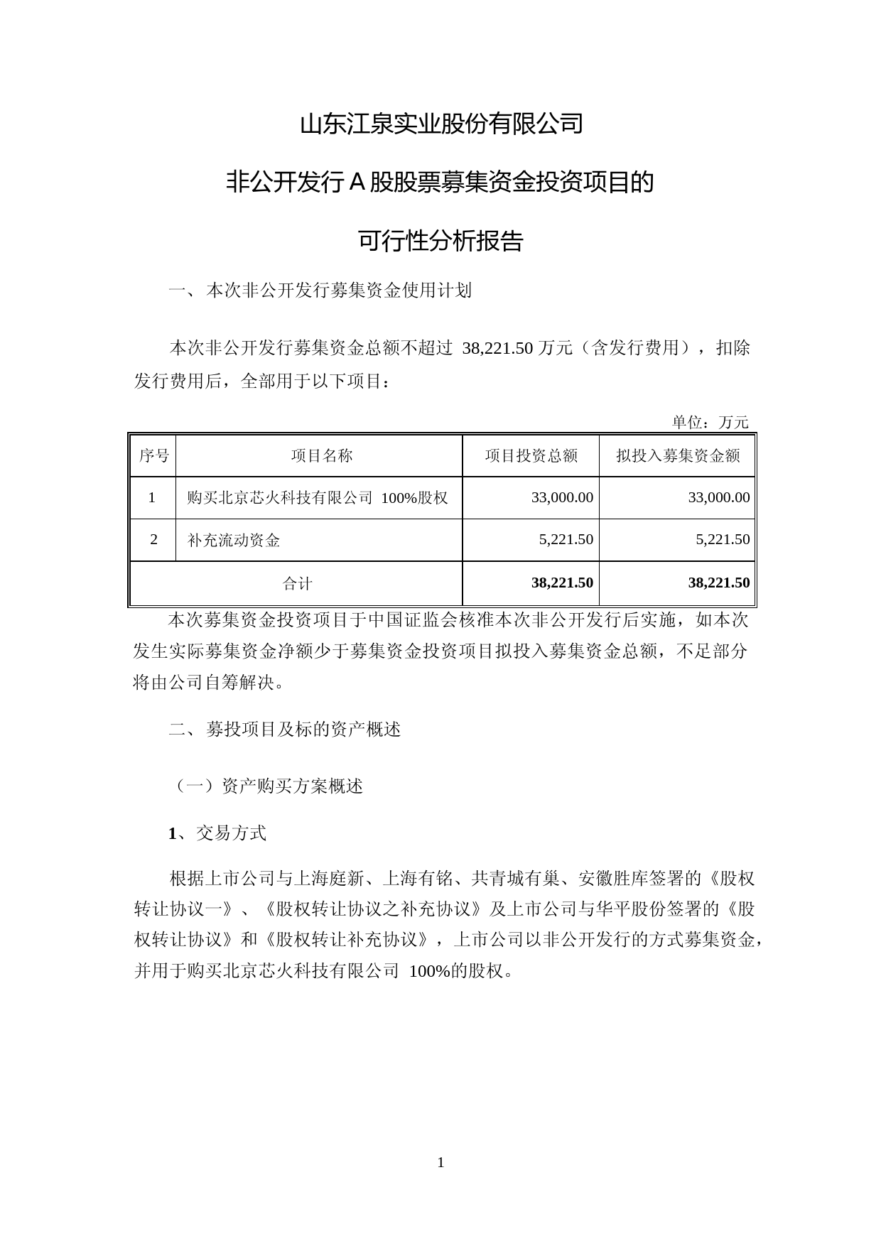 江泉实业：2021年度非公开发行A股股票募集资金投资项目的可行性分析报告（二次修订稿）