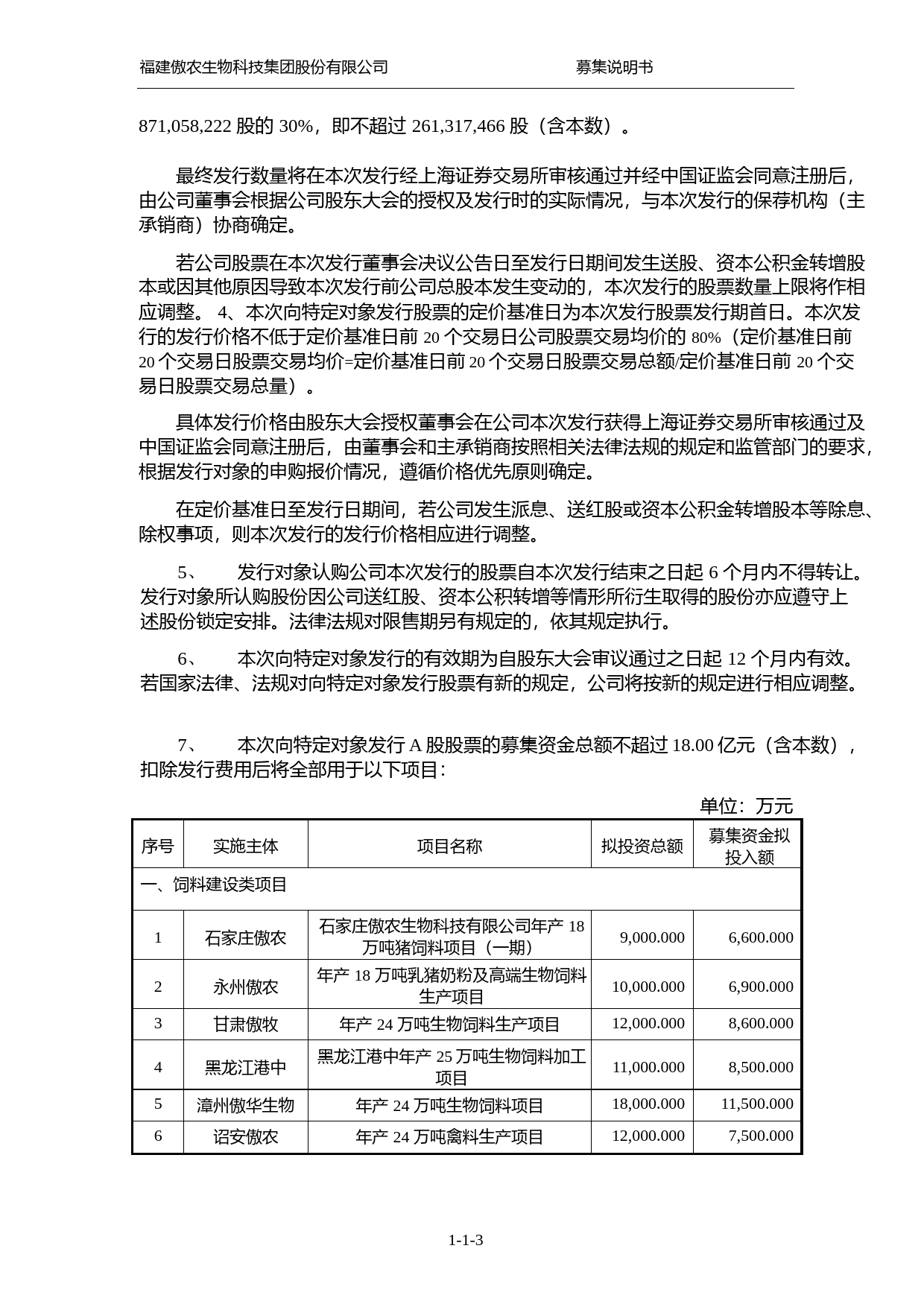 傲农生物：福建傲农生物科技集团股份有限公司向特定对象发行股票募集说明书（申报稿）（2022年度财务数据更新版）_第3页