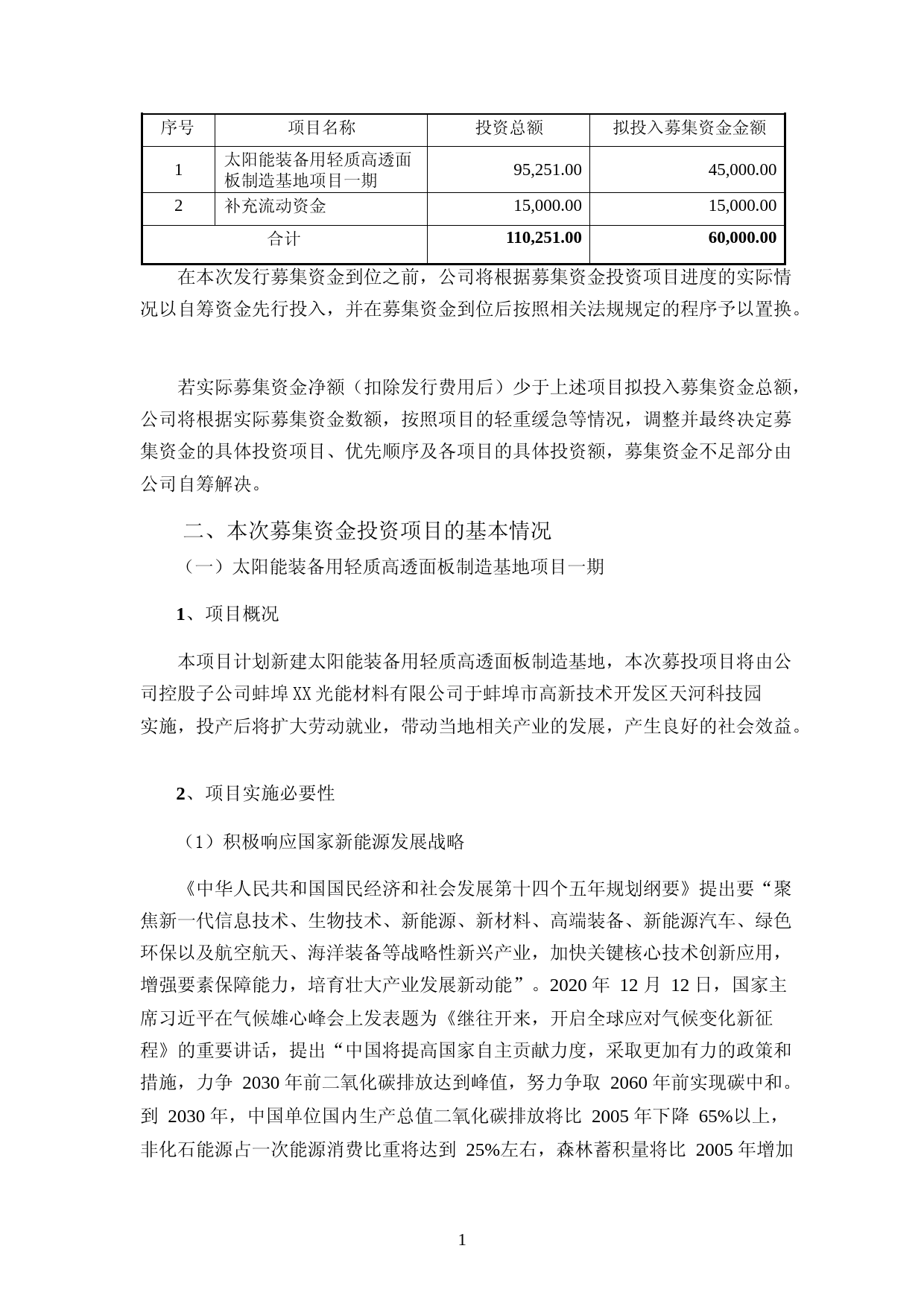 2023年度太阳能装备用轻质高透面板制造基地项目可行性分析报告_第2页