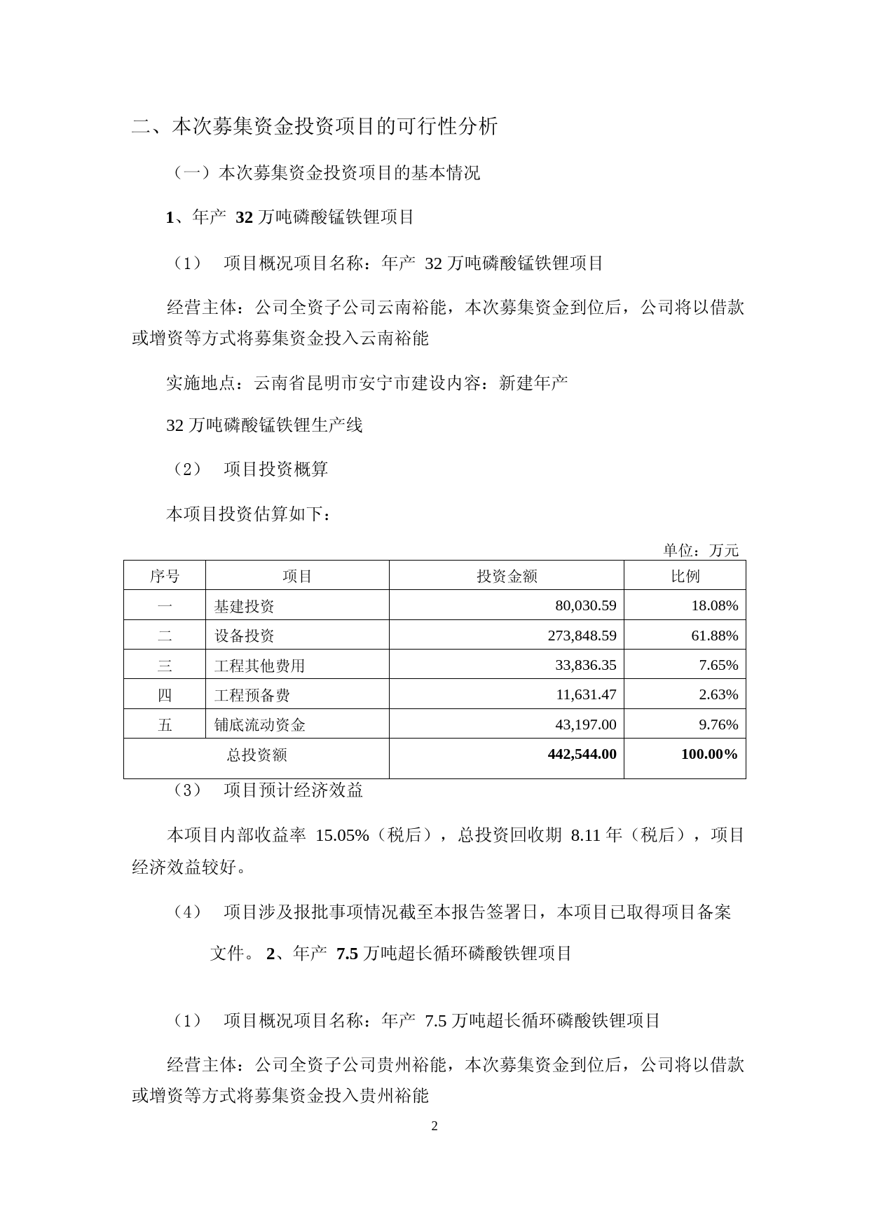 2023年产 32 万吨磷酸锰铁锂项目年产 7.5 万吨超长循环磷酸铁锂项目年产 10 万吨磷酸铁项目年产 2 万吨碳酸锂和 8 万吨磷酸铁的废旧磷酸铁锂电池回收利用项目可行性分析报告_第2页