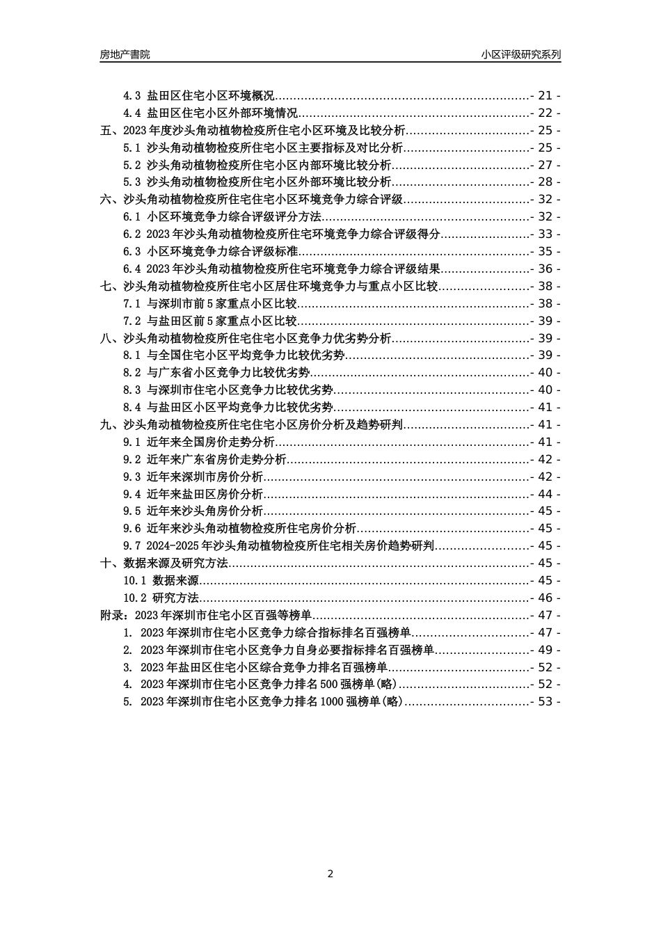 [小区点评]沙头角动植物检疫所住宅(盐田区)小区居住环境竞争力评级及房价趋势分析报告(2024版)_第2页