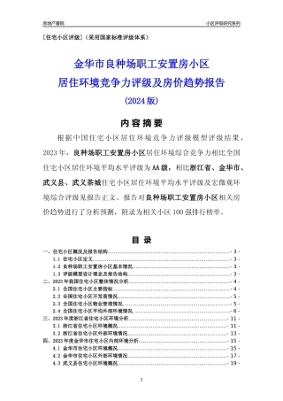 [小区点评]良种场职工安置房小区(金华市武义县)小区居住环境竞争力评级及房价趋势分析报告(2024版)