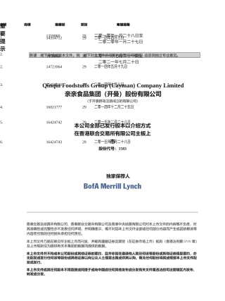 [港股] 亲亲食品集团（开曼）股份有限公司招股说明书上市文件-[发售以供认购]
