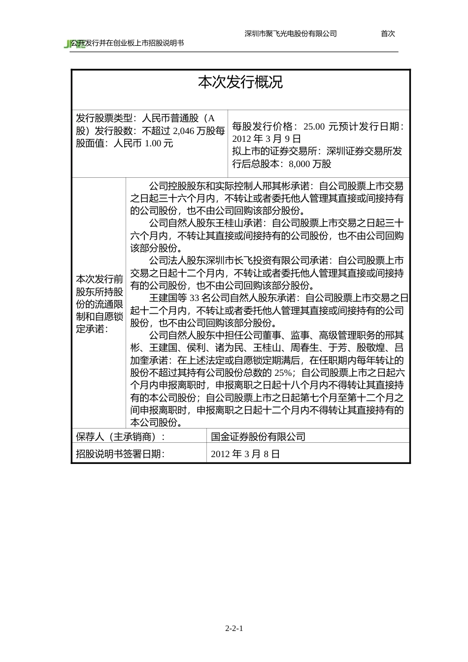 IPO招股书_ 聚飞光电：首次公开发行股票并在创业板上市招股说明书_第2页