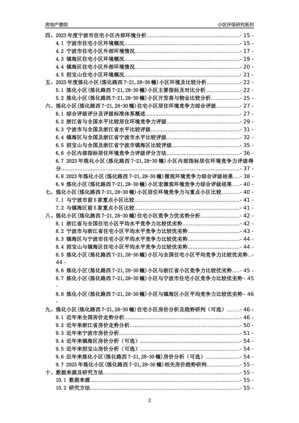 [小区点评]炼化小区(炼化路西7-21,28-30幢)(宁波市镇海区)小区居住环境竞争力评级及房价趋势分析报告(2024版)_第2页
