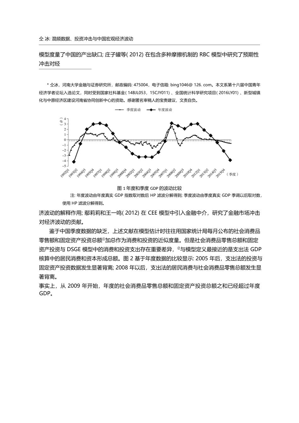混频数据、投资冲击与中国宏观经济波动_仝冰_第2页