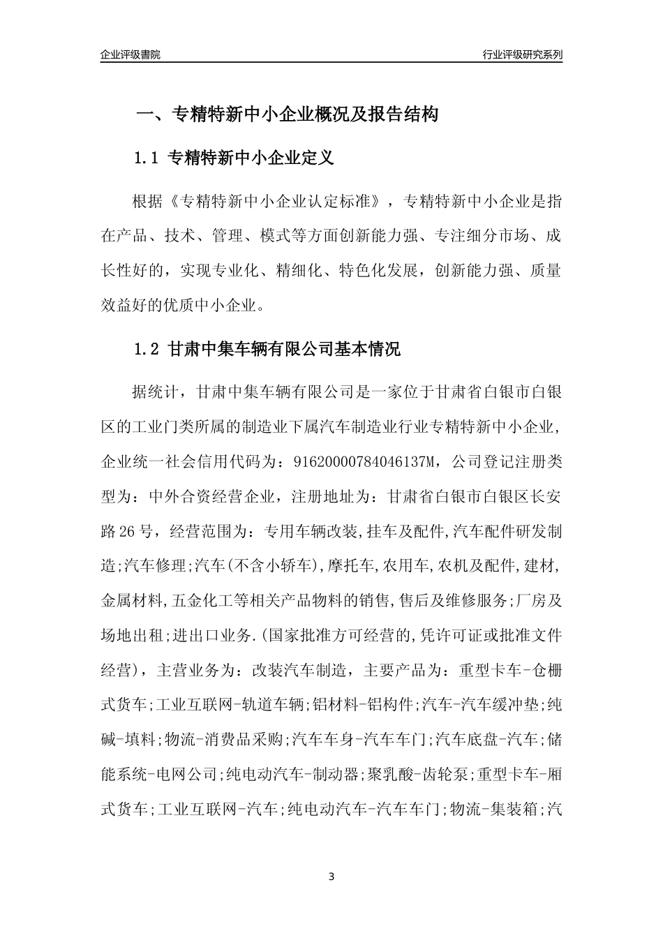 [专精特新]甘肃中集车辆有限公司行业竞争力评级分析报告(2023版)_第3页