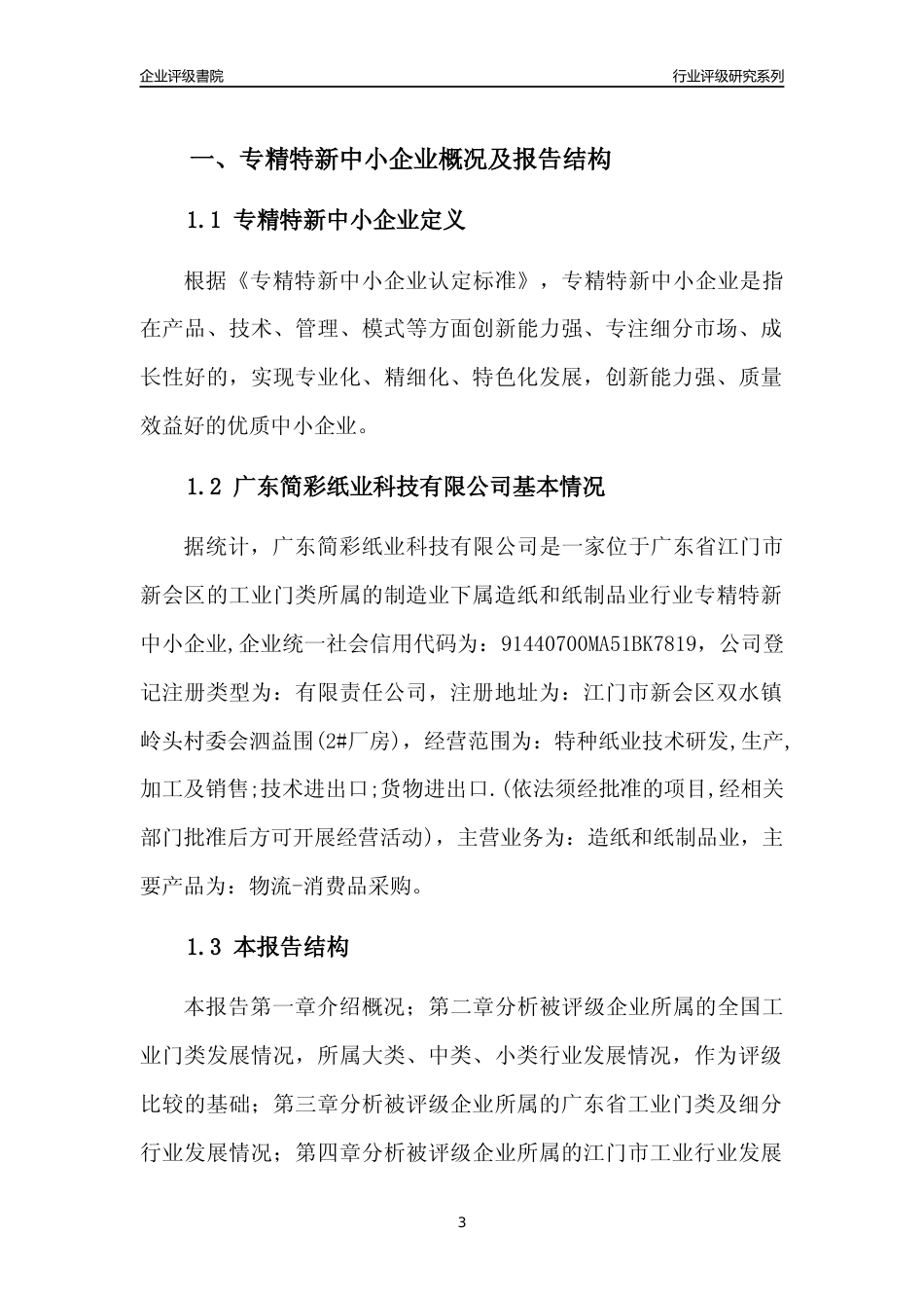 [专精特新]广东简彩纸业科技有限公司行业竞争力评级分析报告(2023版)_第3页