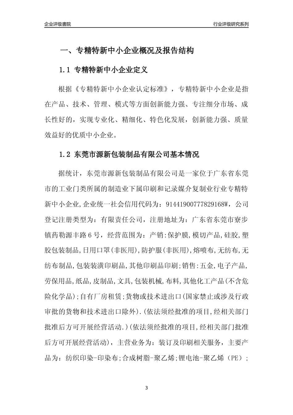 [专精特新]东莞市源新包装制品有限公司行业竞争力评级分析报告(2023版)_第3页