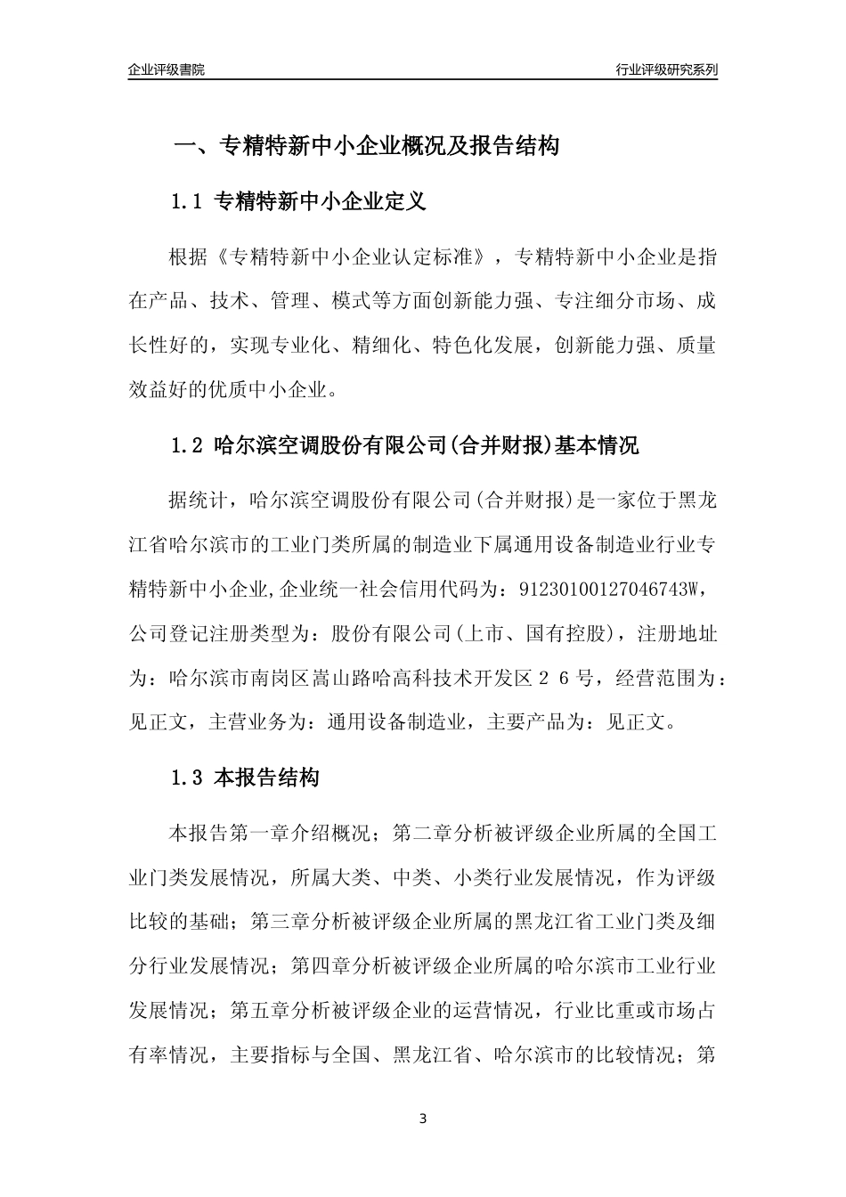 [专精特新]哈尔滨空调股份有限公司(合并财报)行业竞争力评级分析报告(2023版)_第3页