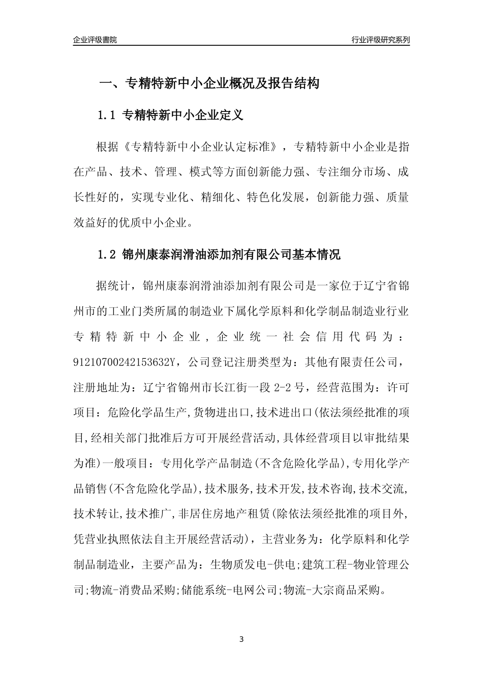 [专精特新]锦州康泰润滑油添加剂有限公司行业竞争力评级分析报告(2023版)_第3页