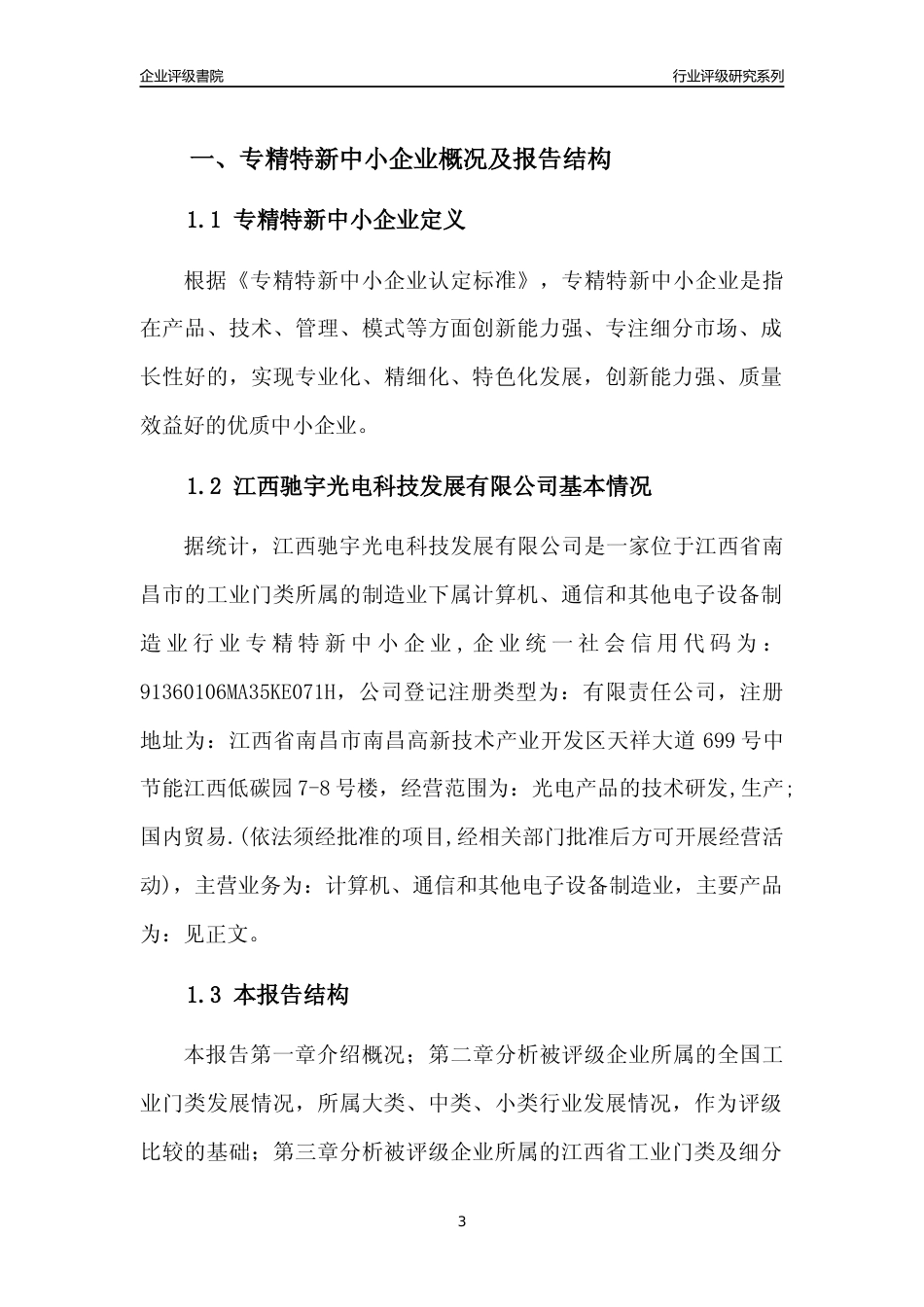 [专精特新]江西驰宇光电科技发展有限公司行业竞争力评级分析报告(2023版)_第3页