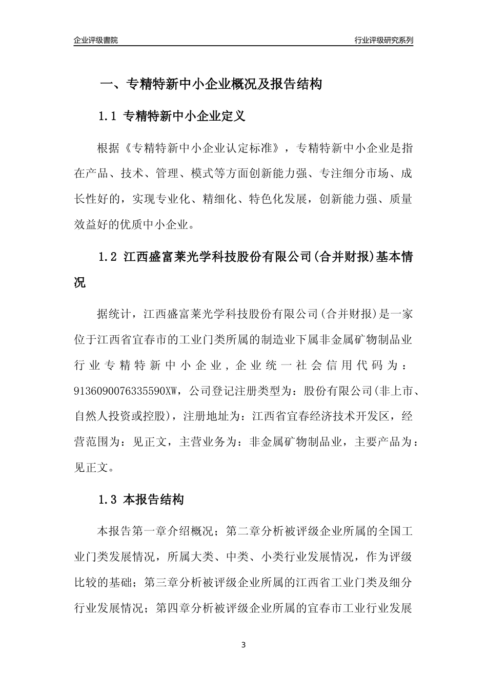 [专精特新]江西盛富莱光学科技股份有限公司(合并财报)行业竞争力评级分析报告(2023版)_第3页