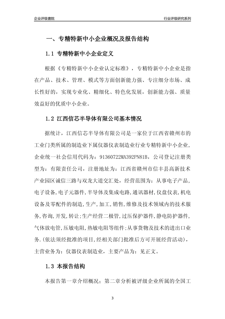 [专精特新]江西信芯半导体有限公司行业竞争力评级分析报告(2023版)_第3页