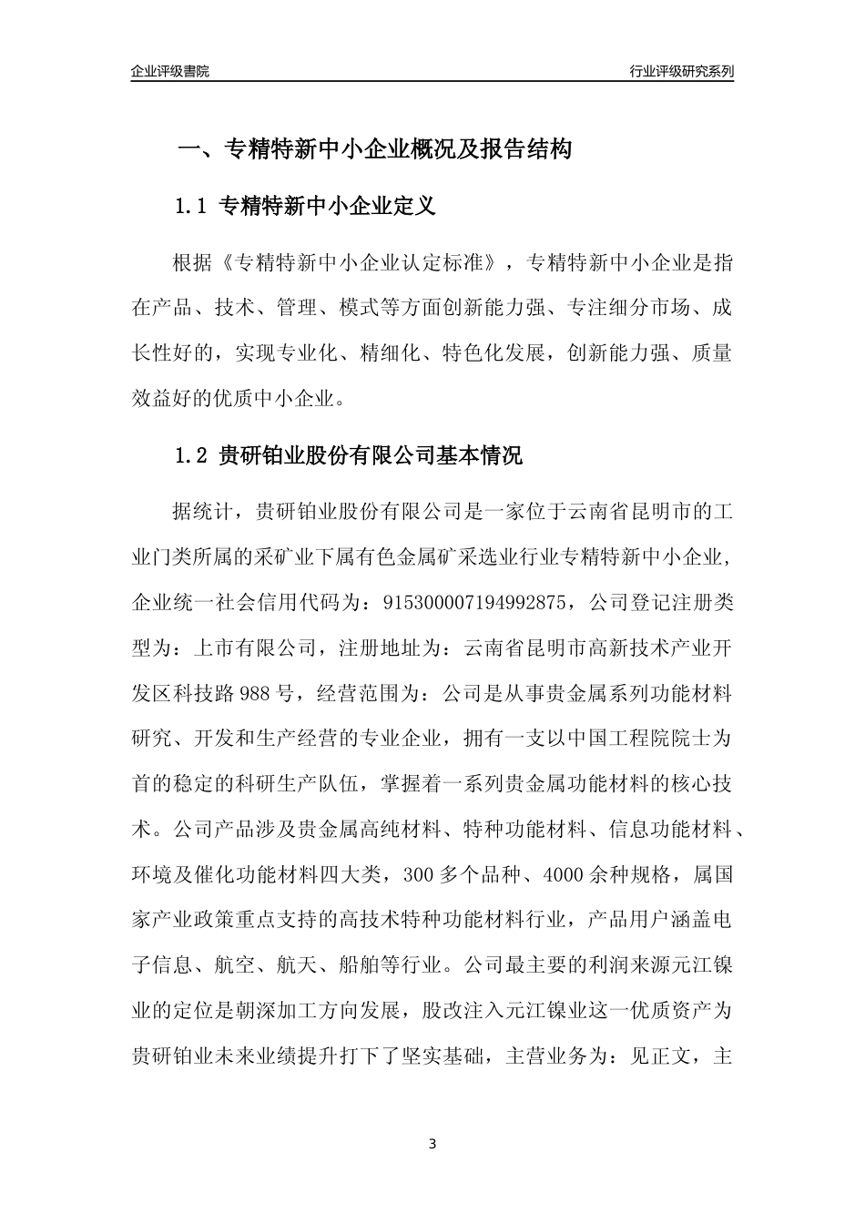 [专精特新]贵研铂业股份有限公司行业竞争力评级分析报告(2023版)_第3页