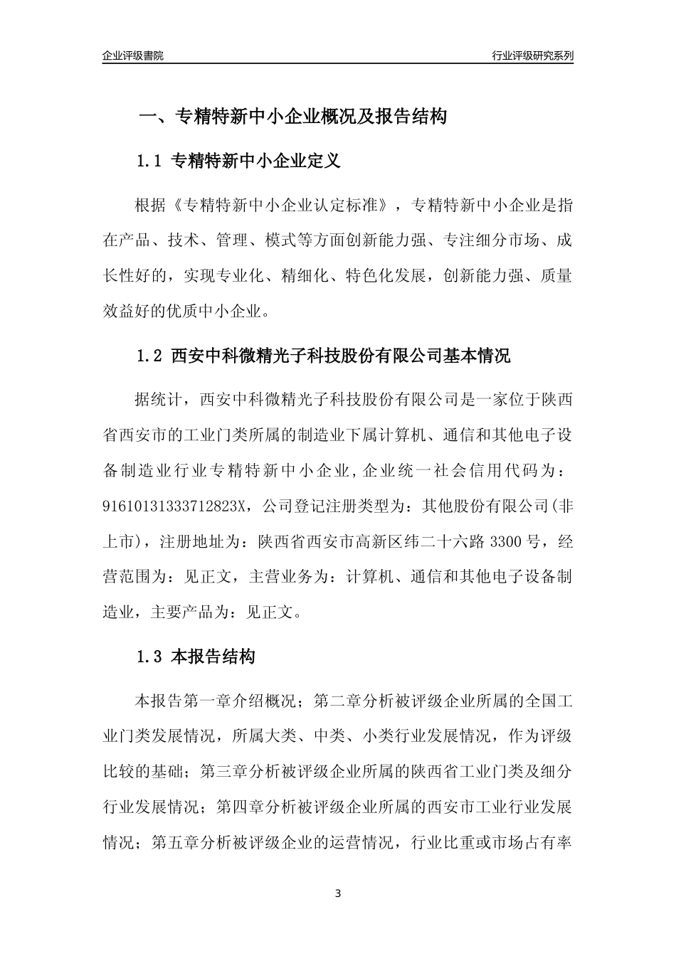 [专精特新]西安中科微精光子科技股份有限公司行业竞争力评级分析报告(2023版)_第3页