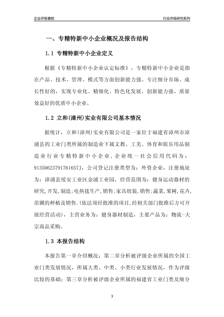 [专精特新]立和(漳州)实业有限公司行业竞争力评级分析报告(2023版)_第3页