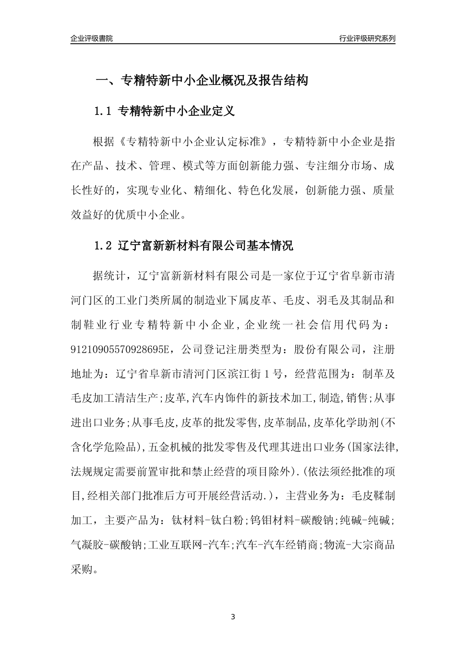 [专精特新]辽宁富新新材料有限公司行业竞争力评级分析报告(2023版)_第3页