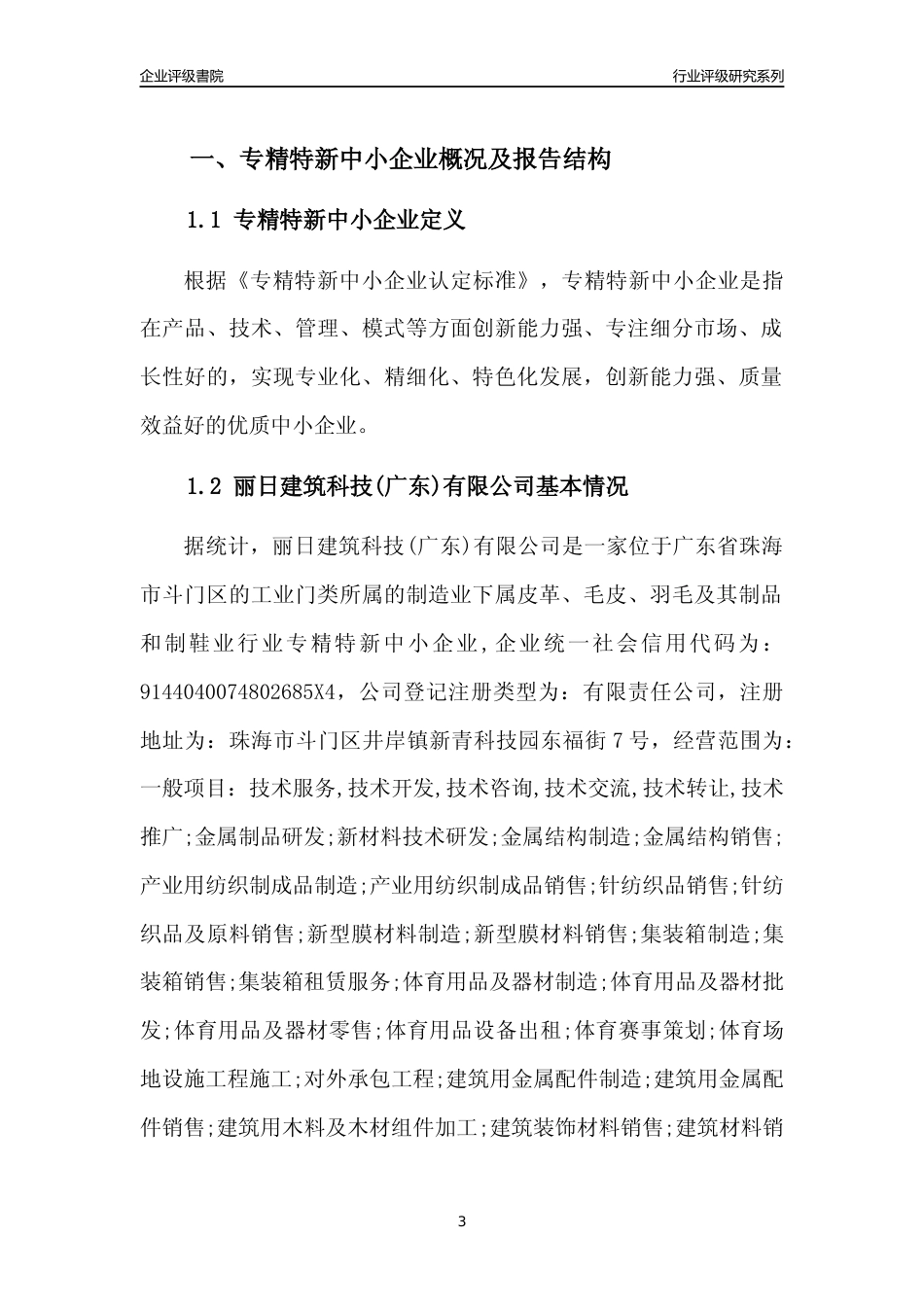 [专精特新]丽日建筑科技(广东)有限公司行业竞争力评级分析报告(2023版)_第3页