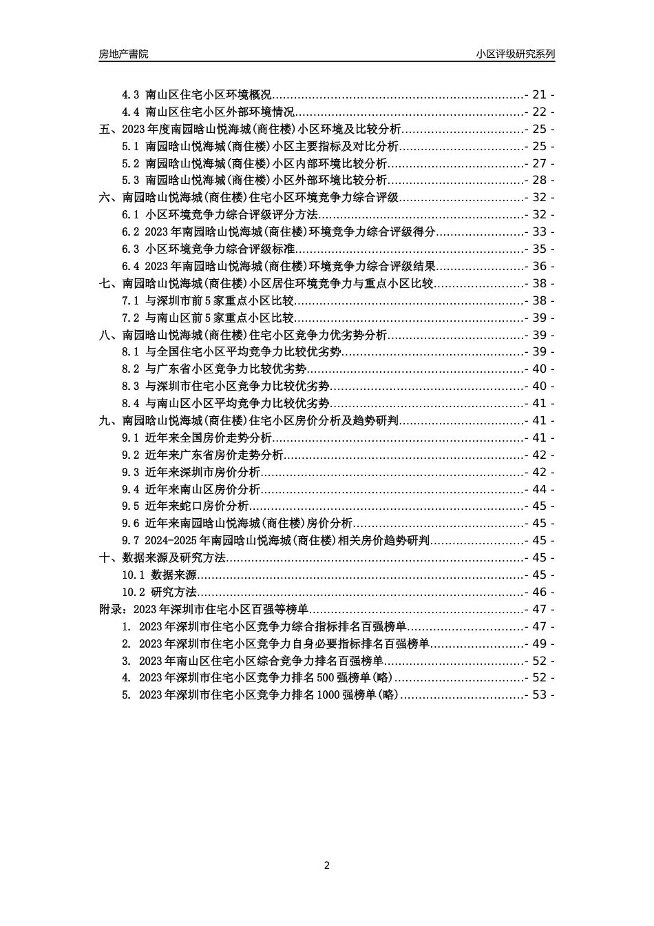 [小区点评]南园晗山悦海城(商住楼)(南山区)小区居住环境竞争力评级及房价趋势分析报告(2024版)_第2页