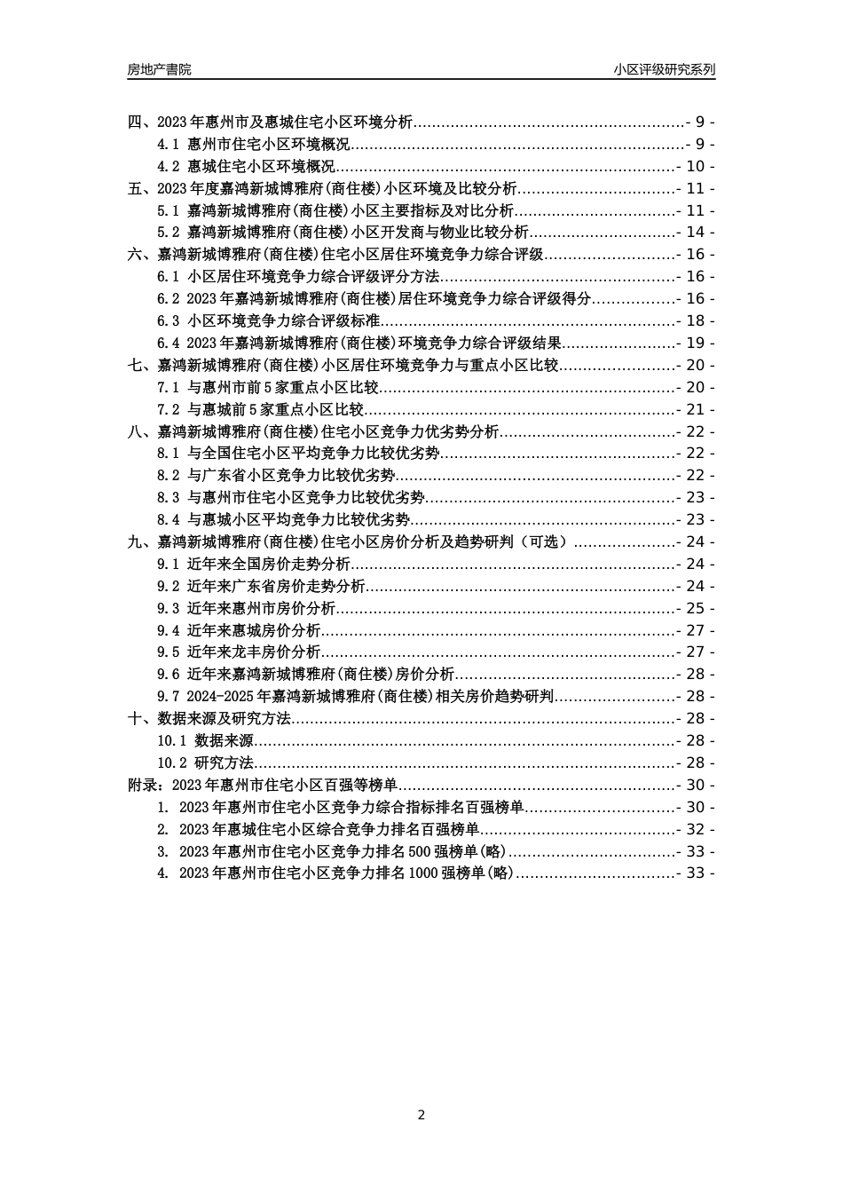 [小区点评]嘉鸿新城博雅府(商住楼)(惠州惠城)小区居住环境竞争力评级及房价趋势分析报告(2024版)_第2页