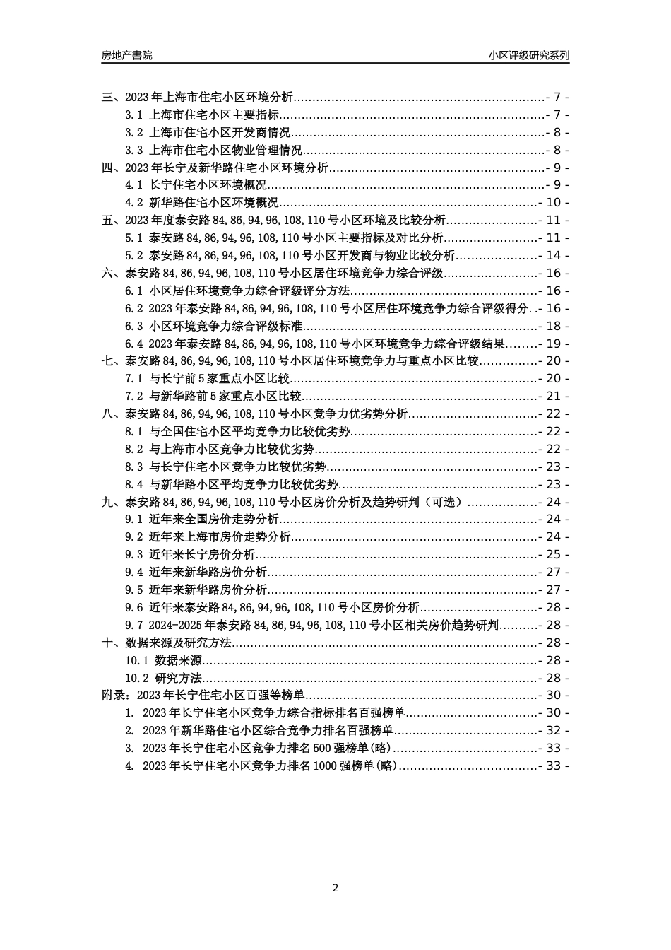 [小区点评]泰安路84,86,94,96,108,110号小区(上海长宁)小区居住环境竞争力评级及房价趋势分析报告(2024版)_第2页
