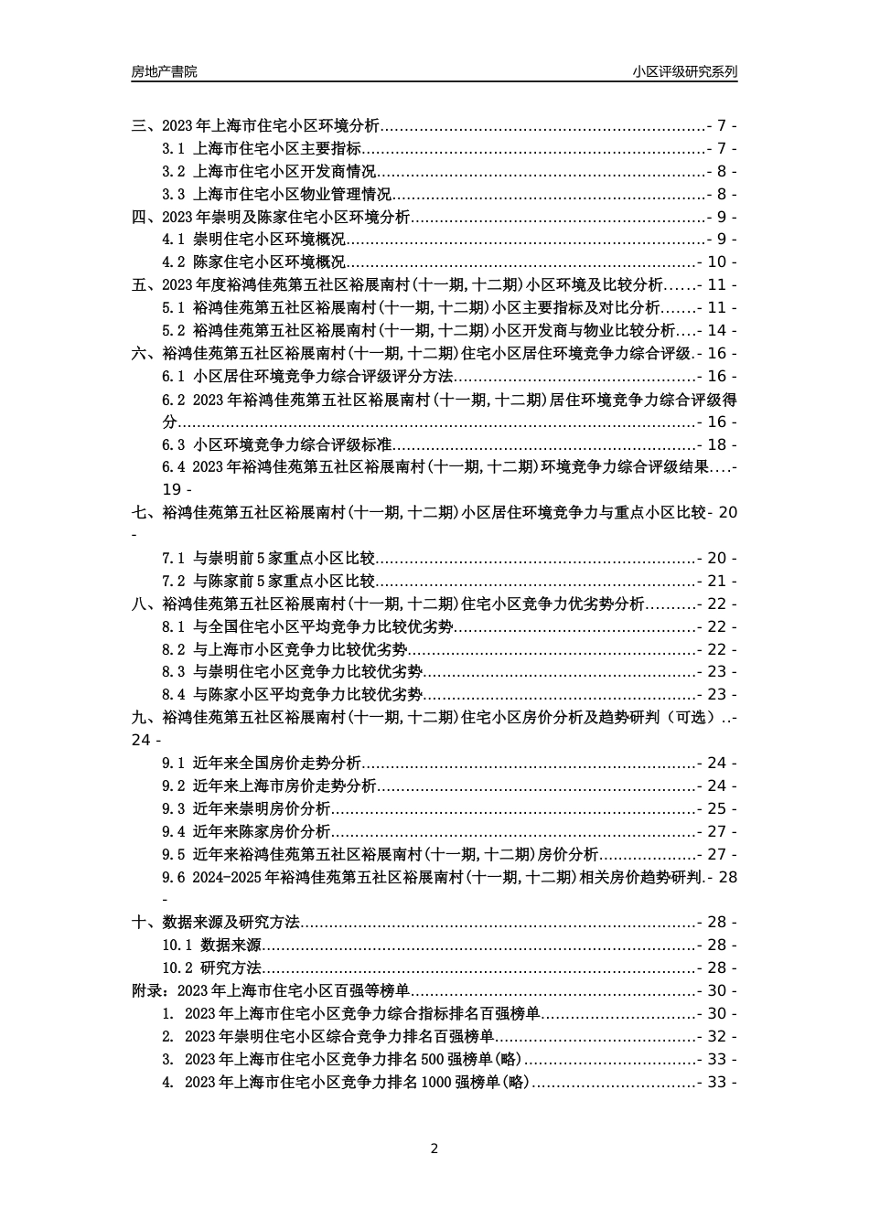 [小区点评]裕鸿佳苑第五社区裕展南村(十一期,十二期)(上海崇明)小区居住环境竞争力评级及房价趋势分析报告(2024版)_第2页