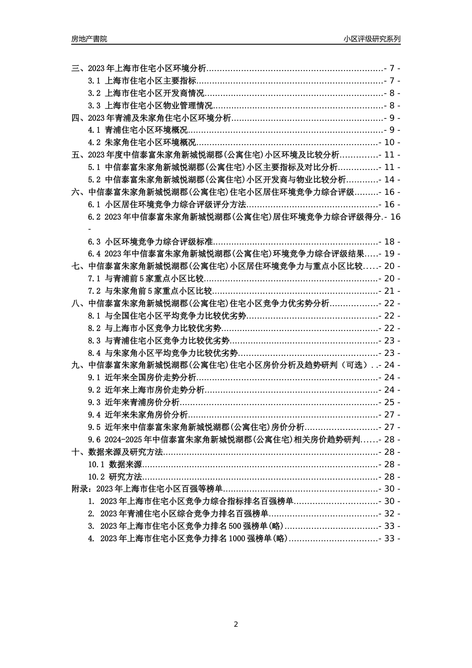 [小区点评]中信泰富朱家角新城悦湖郡(公寓住宅)(上海青浦)小区居住环境竞争力评级及房价趋势分析报告(2024版)_第2页