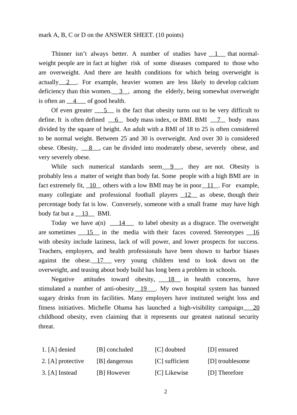 [考研真题]2014年考研英语二真题试卷_第2页