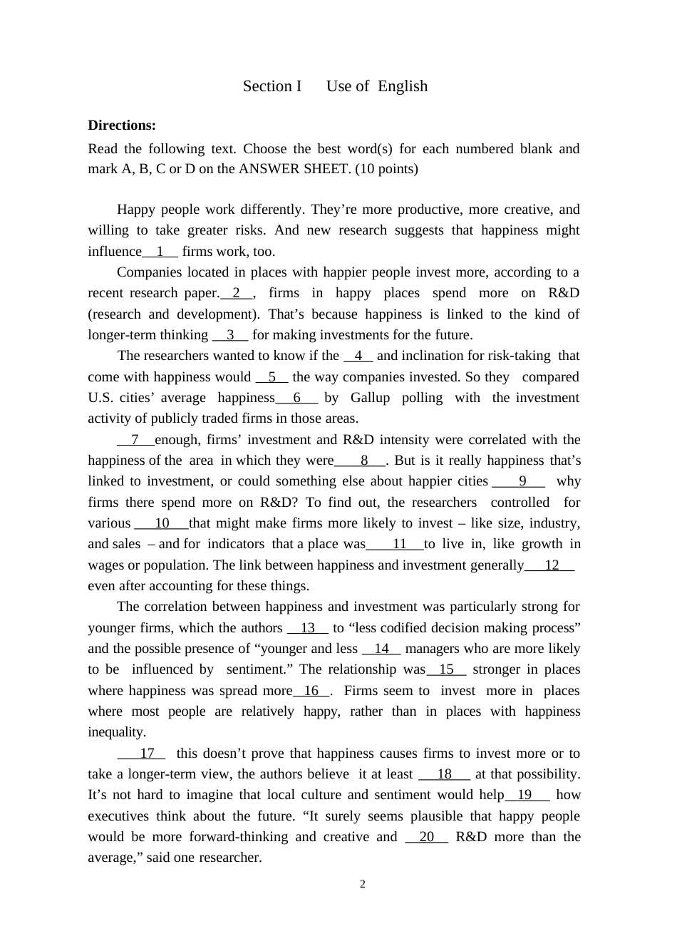 [考研真题]2016年考研英语二真题试卷_第2页