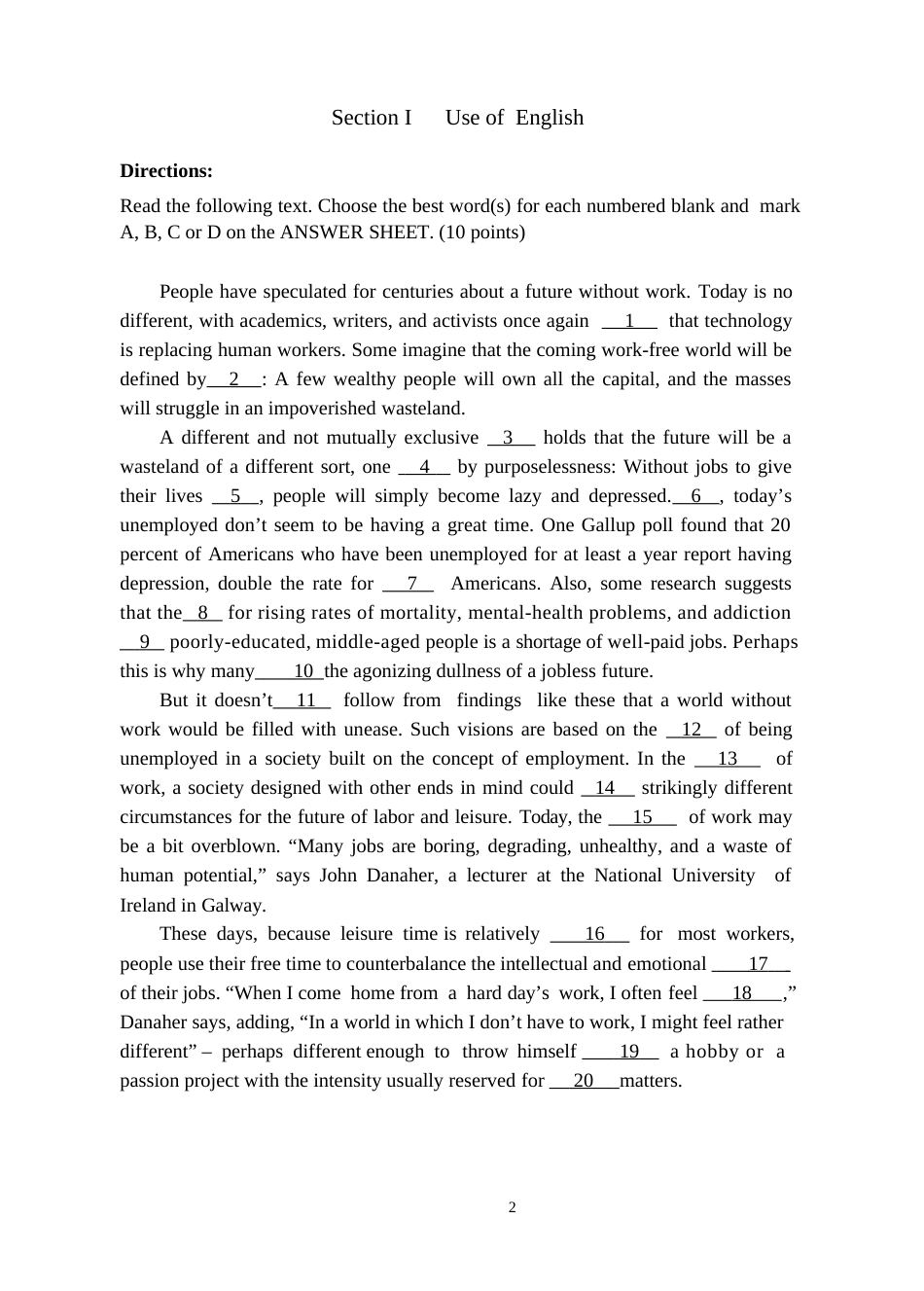 [考研真题]2017年考研英语二真题试卷_第2页