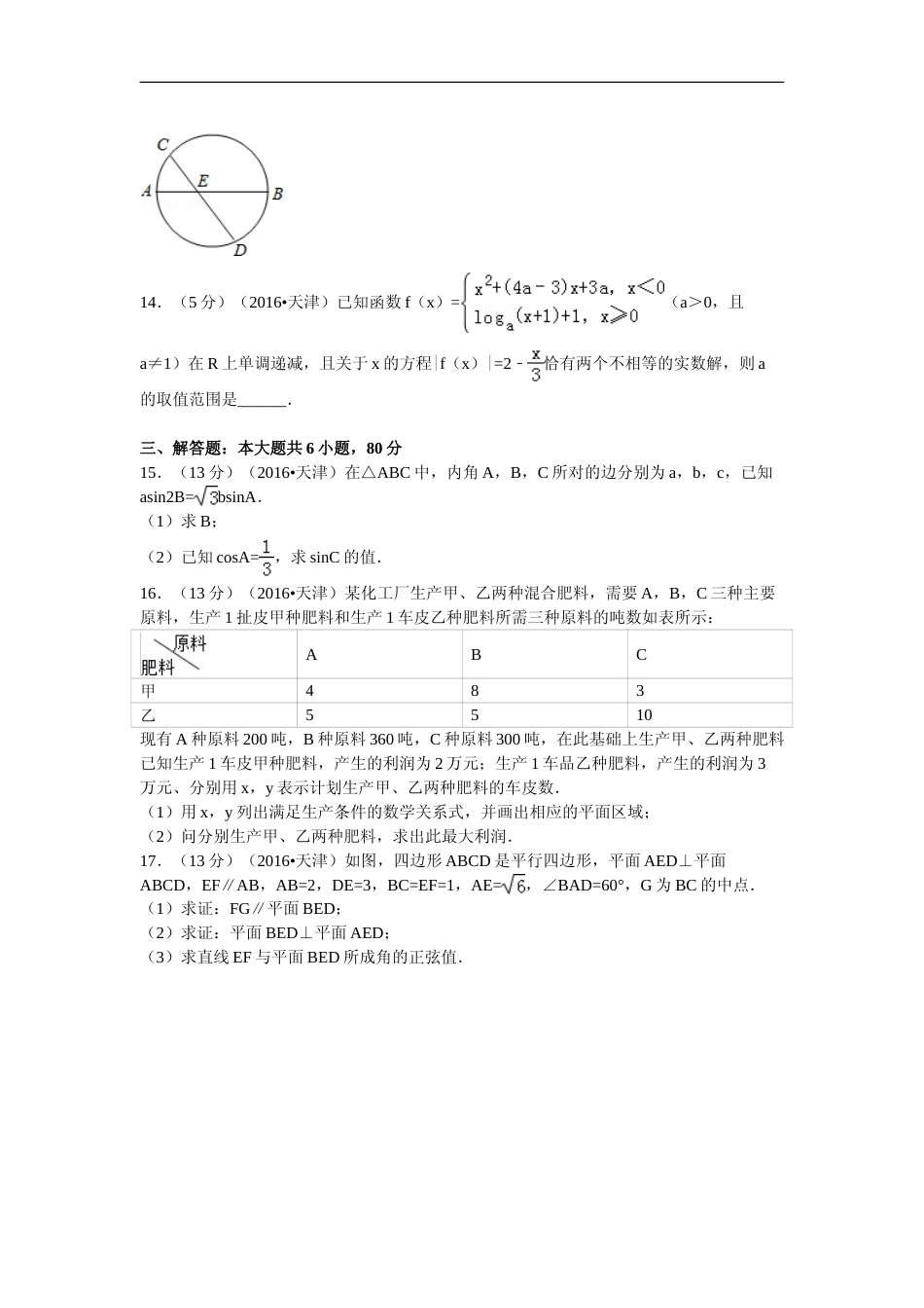 [高考真题]2016年天津高考文科数学试题及答案_第3页