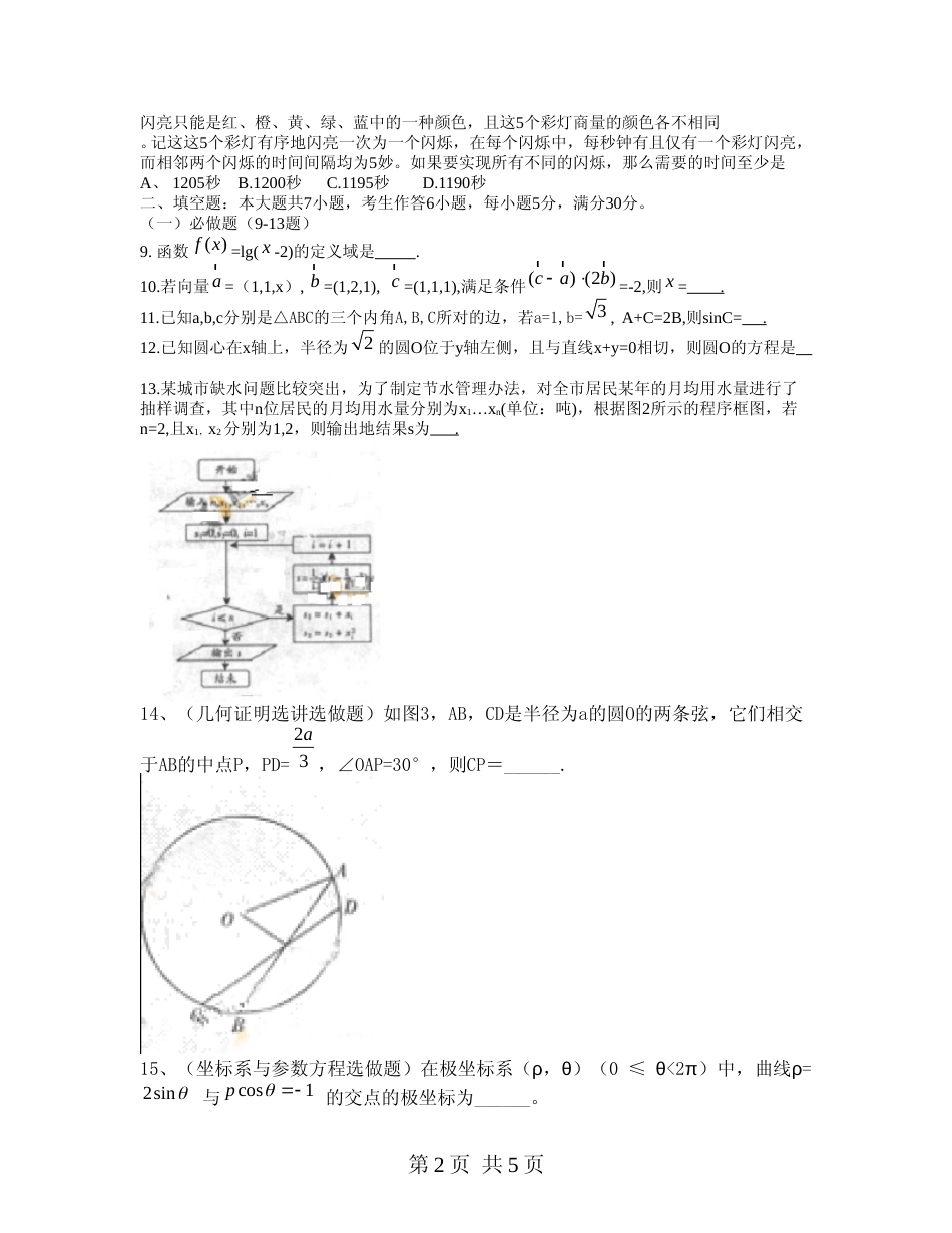 [高考真题]2010年广东高考(理科)数学真题_第2页