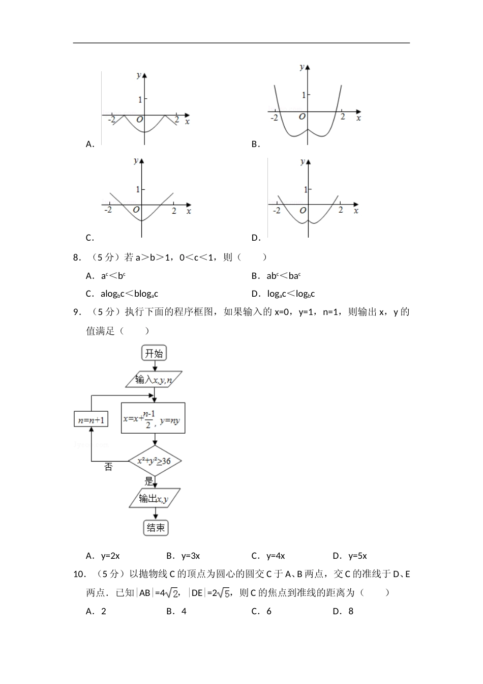 [高考真题]2016年全国统一高考数学试卷(理科)(新课标I)真题解析_第2页