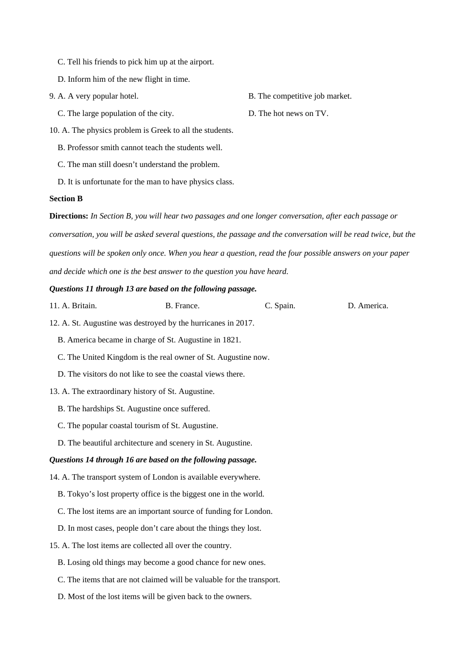 [高考真题]2018年上海秋季高考英语真题_第2页
